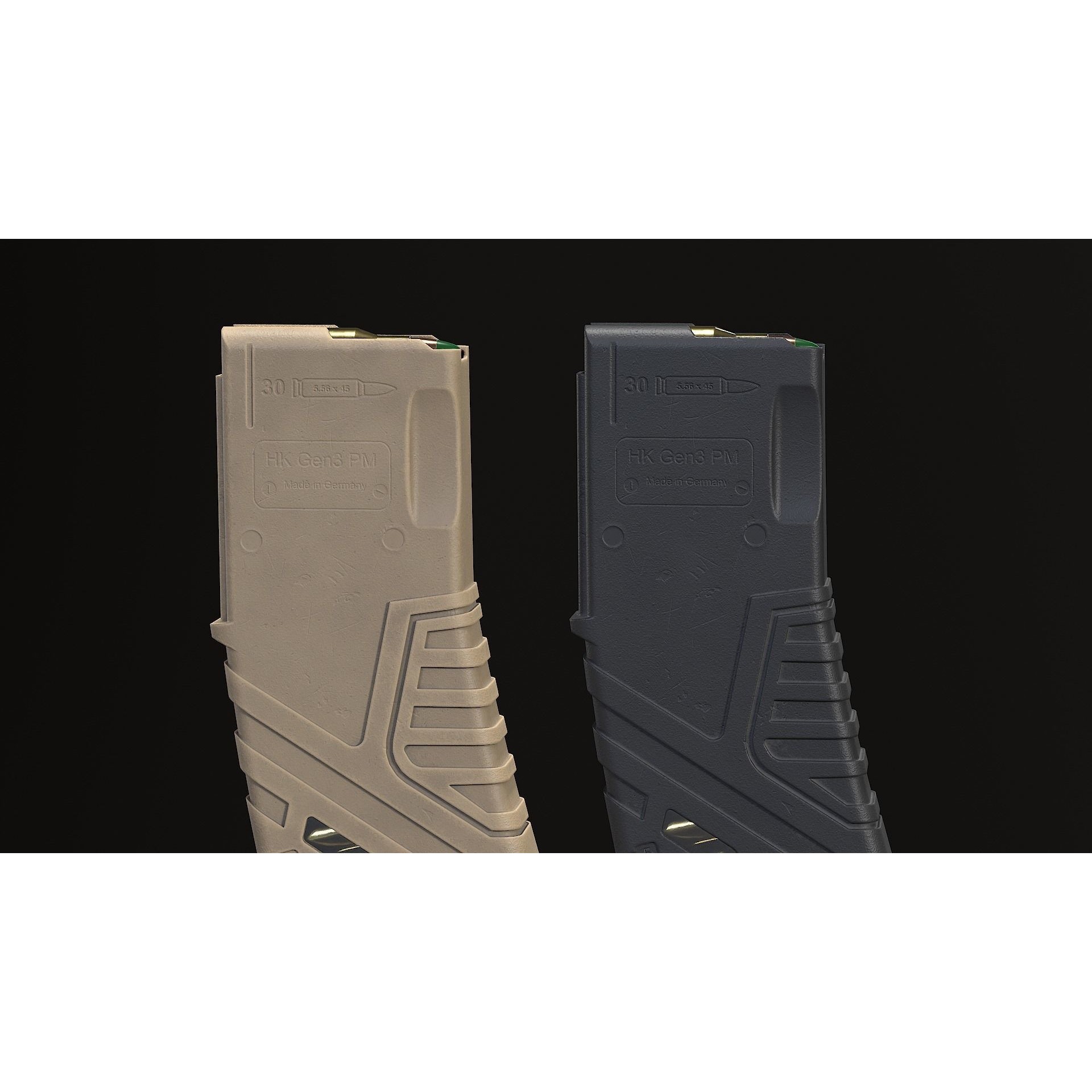 HK433 Assault Rifle - Low-Poly Game-Ready 3D Model - View 21