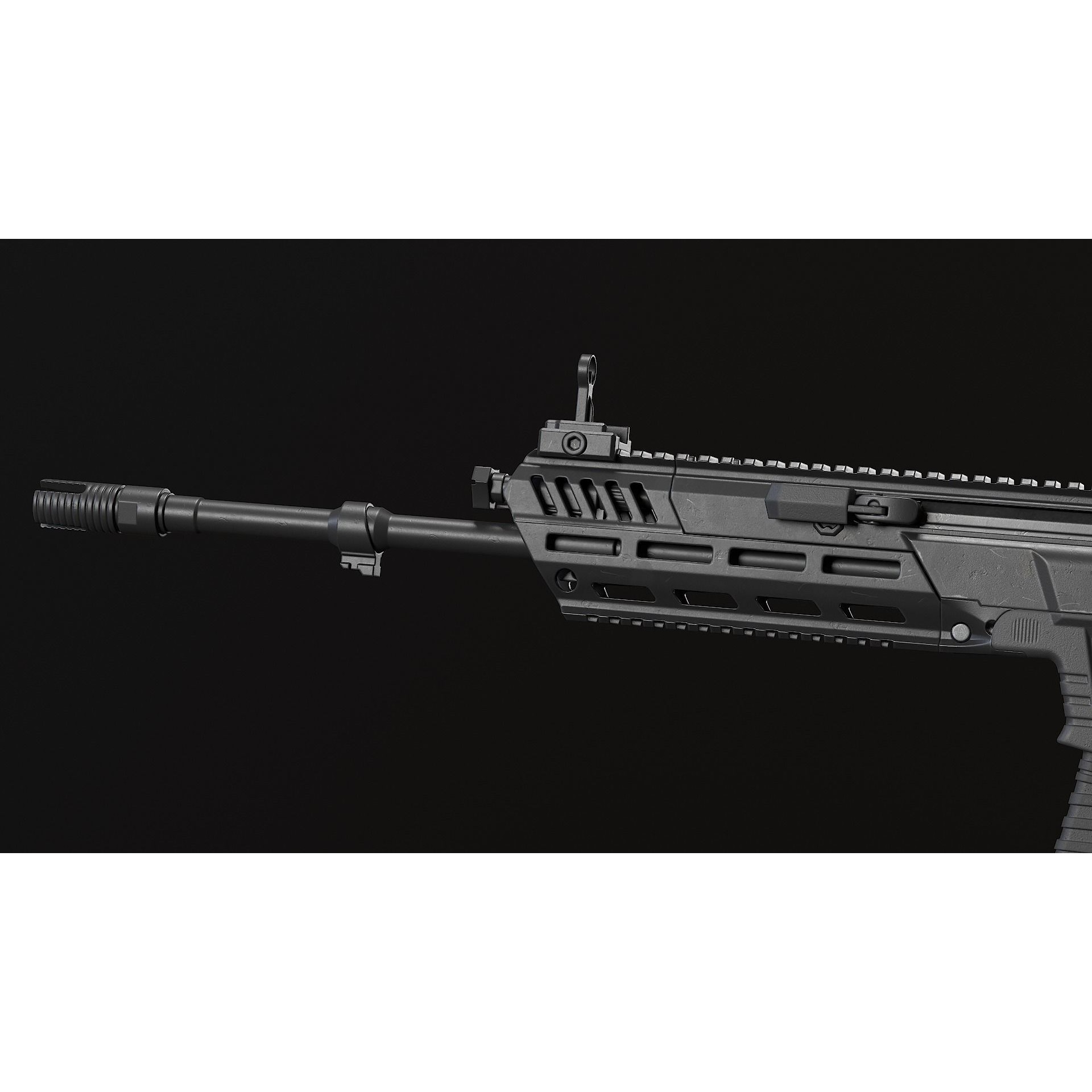 HK433 Assault Rifle - Low-Poly Game-Ready 3D Model - View 26