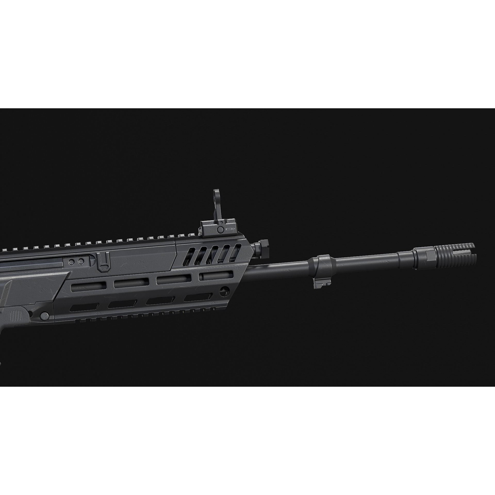 HK433 Assault Rifle - Low-Poly Game-Ready 3D Model - View 29