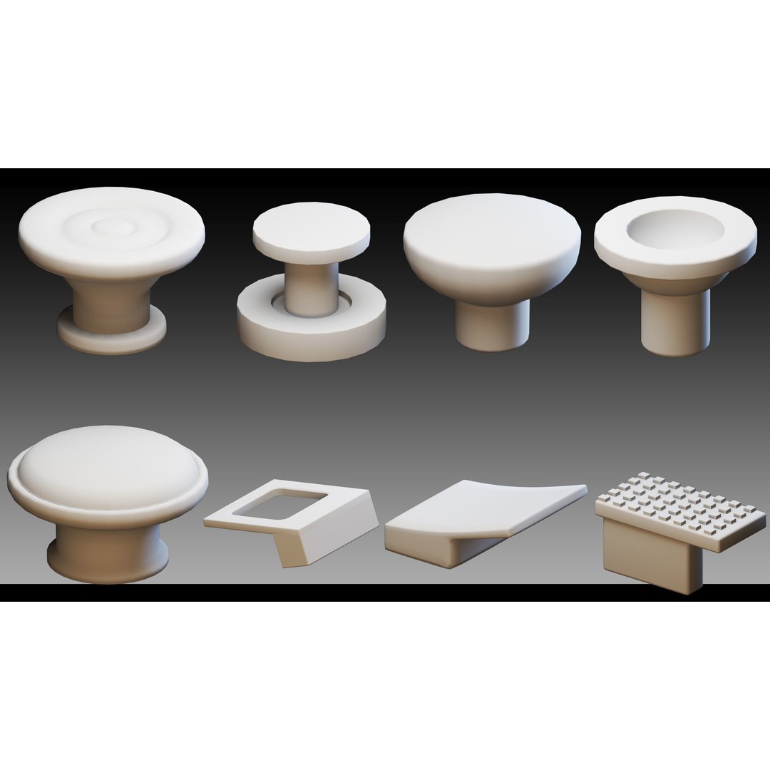 Cabinet Handles 3D Model – High Detail Polygon Mesh, FBX, OBJ