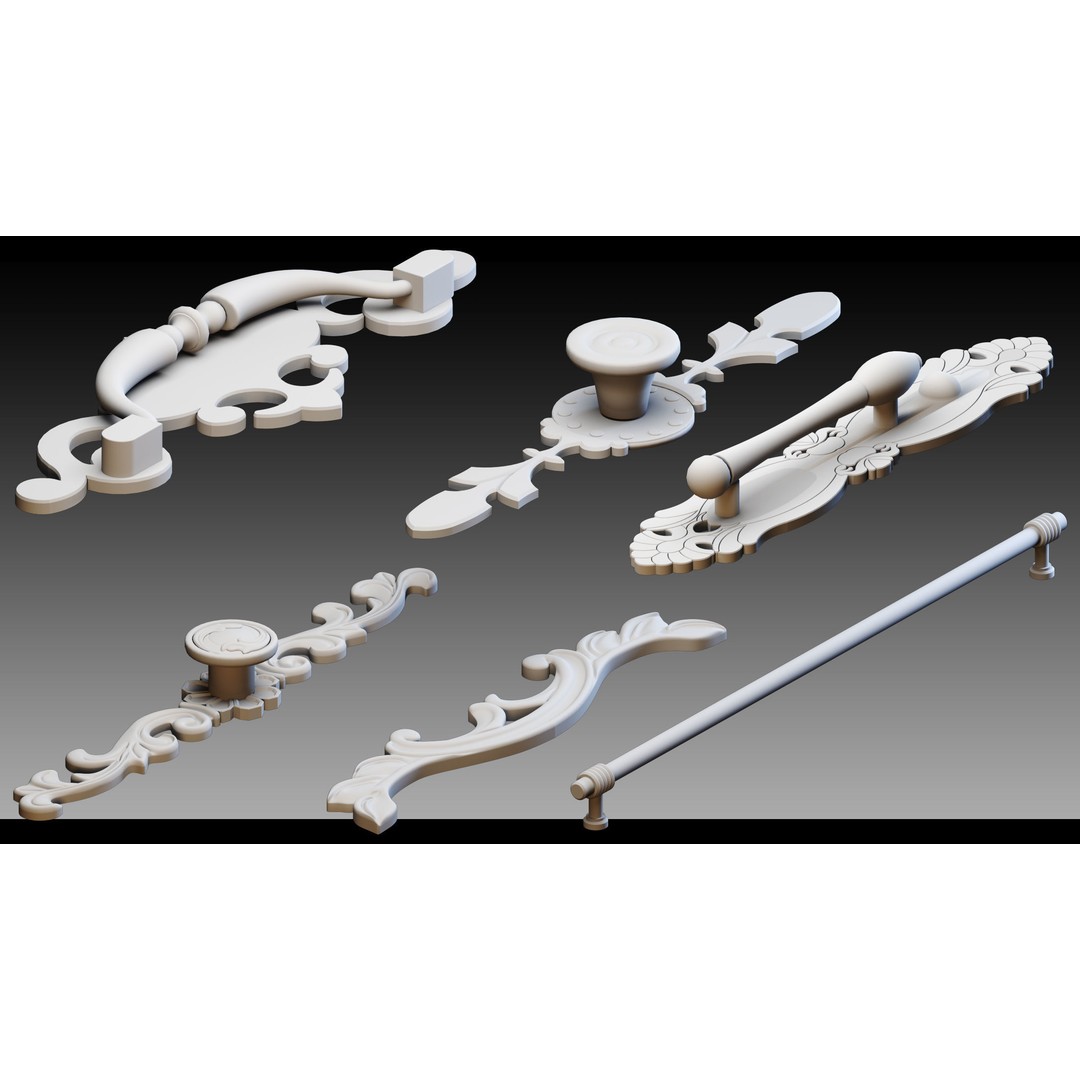 Cabinet Handles 3D Model – High Detail Polygon Mesh, FBX, OBJ - View 10