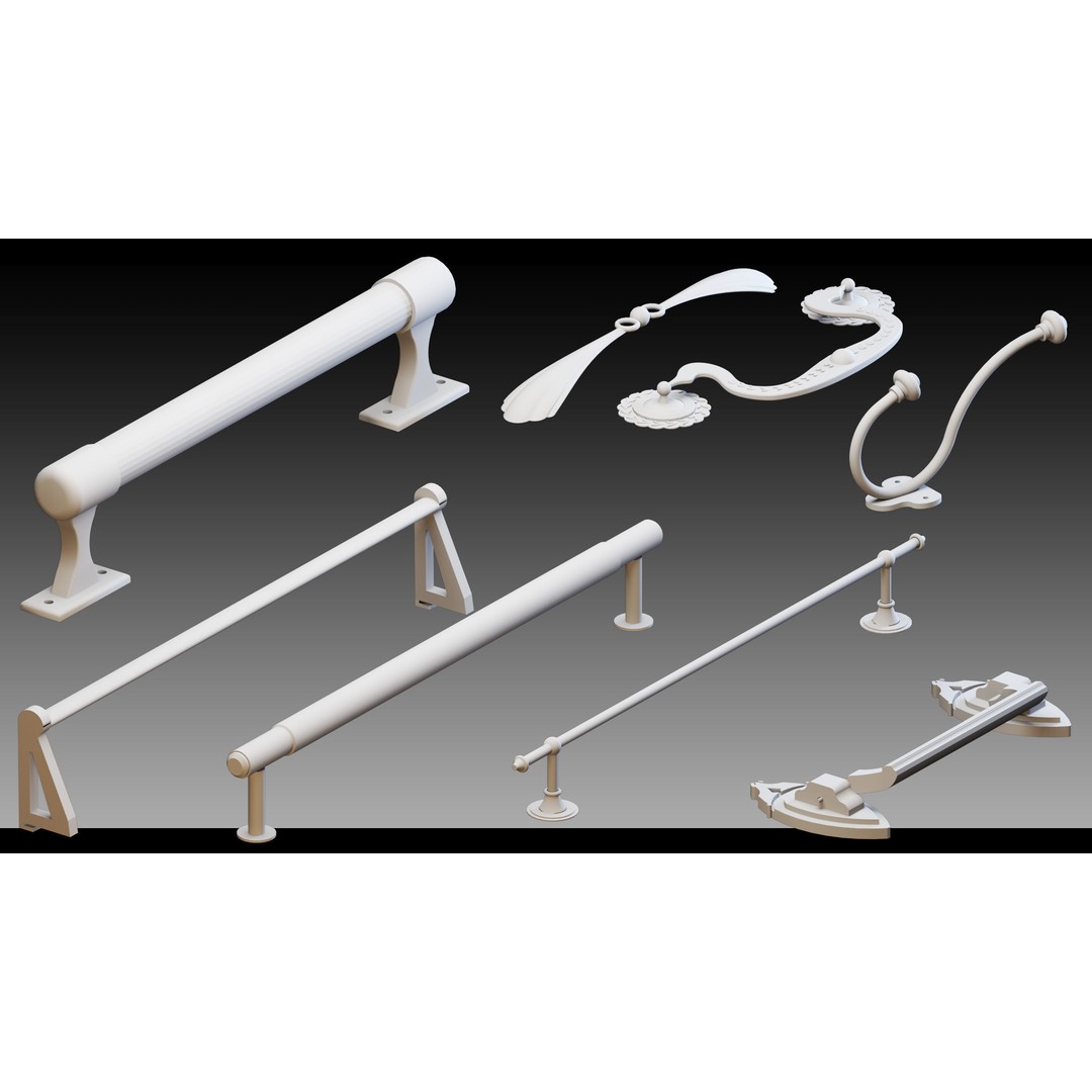 Cabinet Handles 3D Model – High Detail Polygon Mesh, FBX, OBJ - View 12