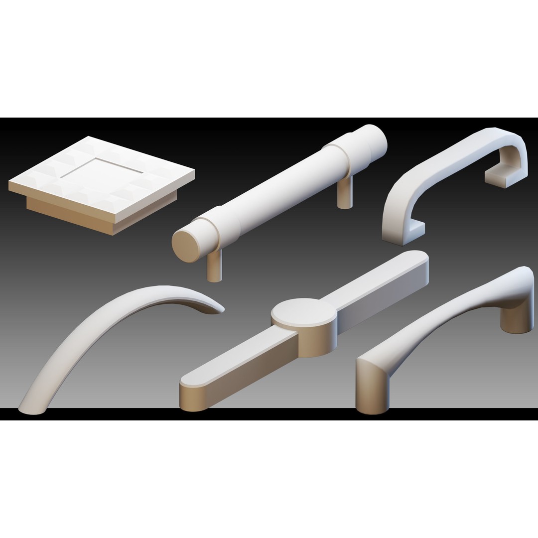 Cabinet Handles 3D Model – High Detail Polygon Mesh, FBX, OBJ - View 14