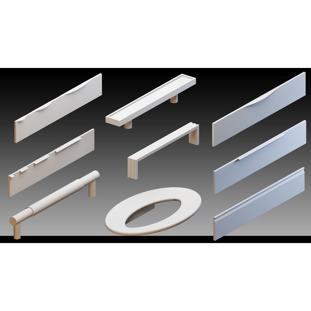 Cabinet Handles 3D Model – High Detail Polygon Mesh, FBX, OBJ - View 16