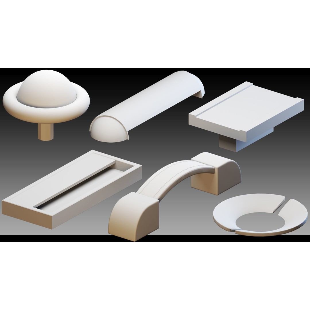 Cabinet Handles 3D Model – High Detail Polygon Mesh, FBX, OBJ - View 17