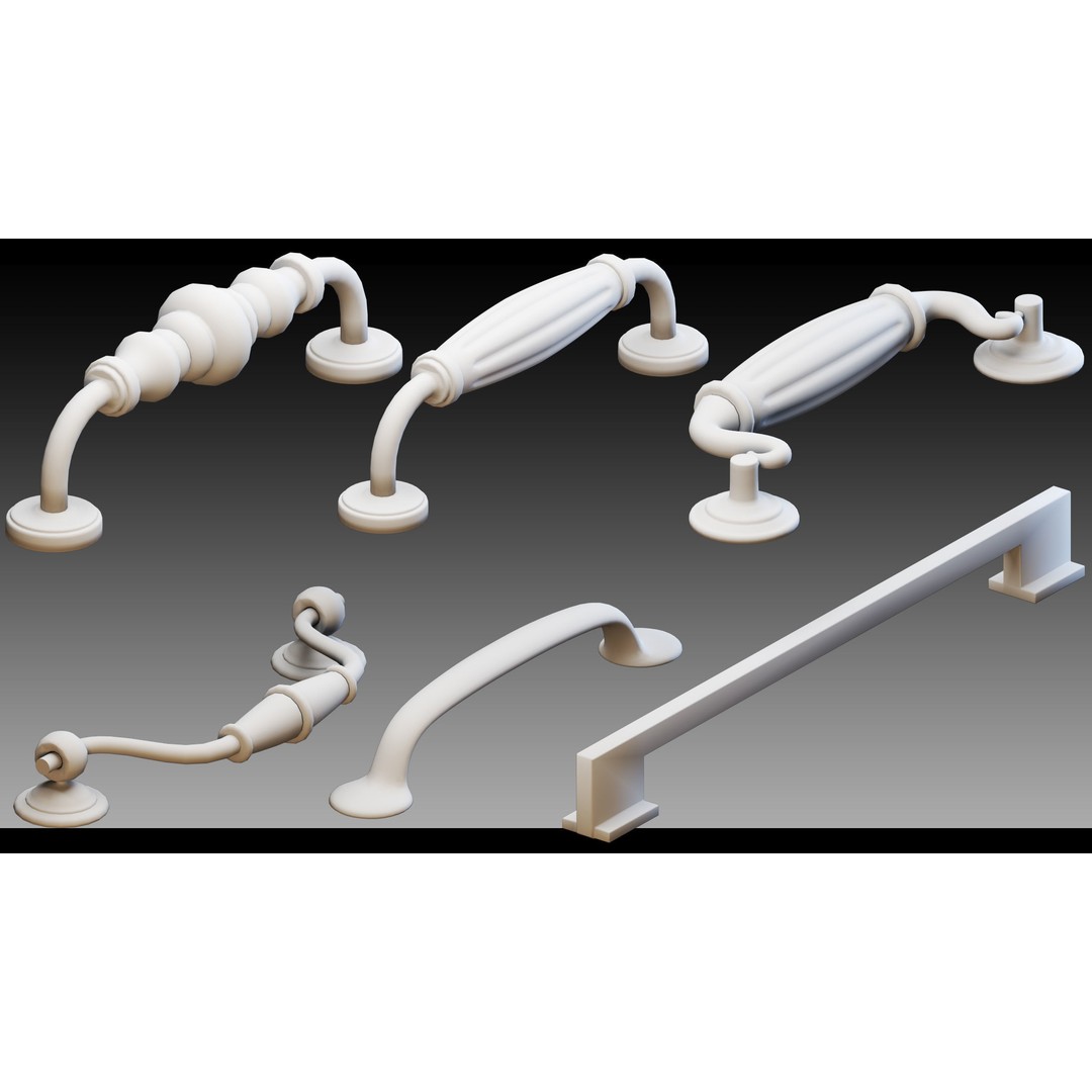 Cabinet Handles 3D Model – High Detail Polygon Mesh, FBX, OBJ - View 21