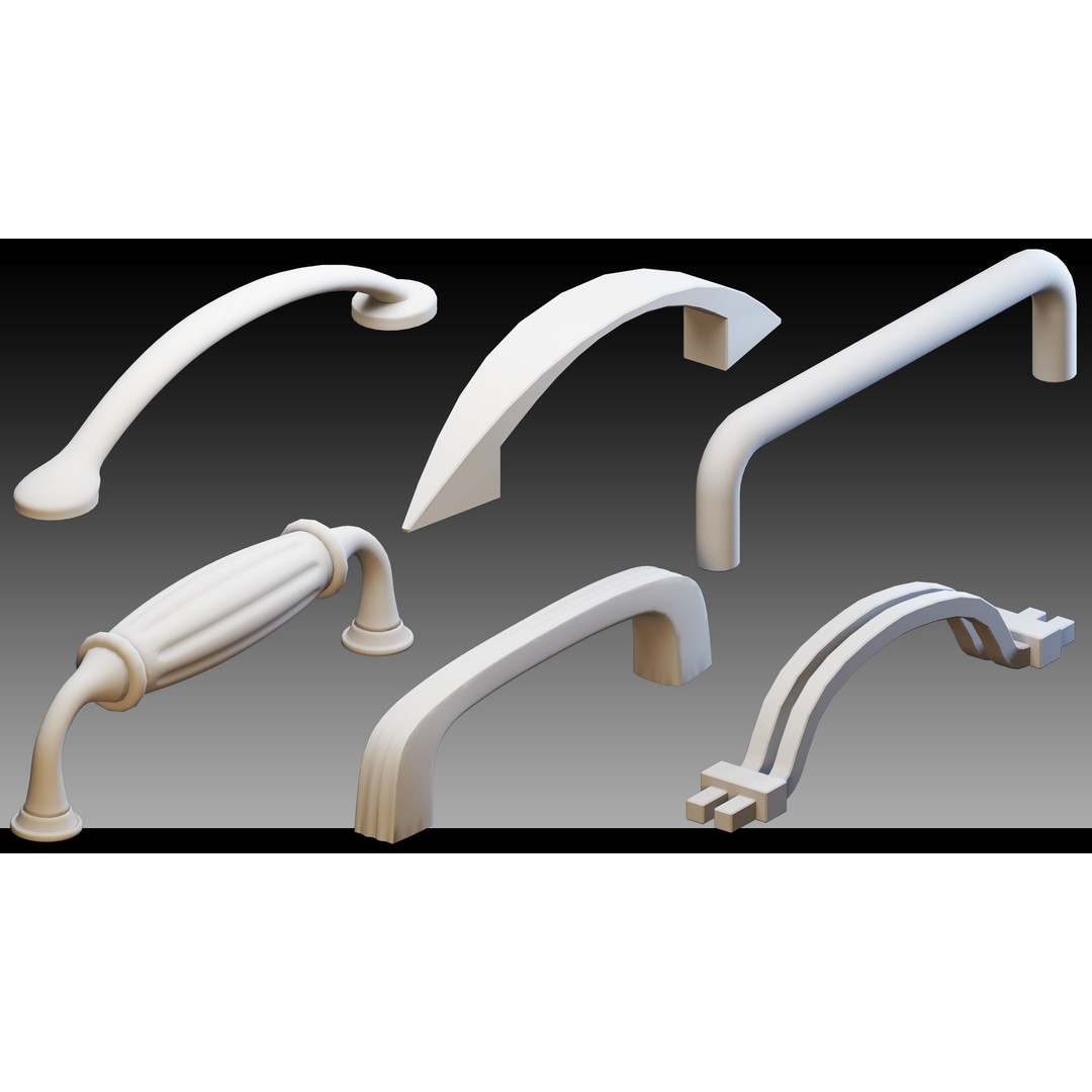 Cabinet Handles 3D Model – High Detail Polygon Mesh, FBX, OBJ - View 22