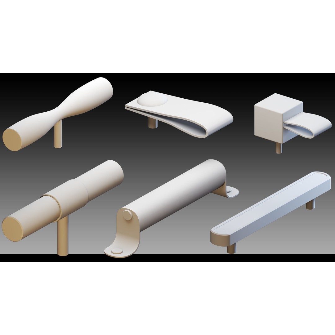 Cabinet Handles 3D Model – High Detail Polygon Mesh, FBX, OBJ - View 5