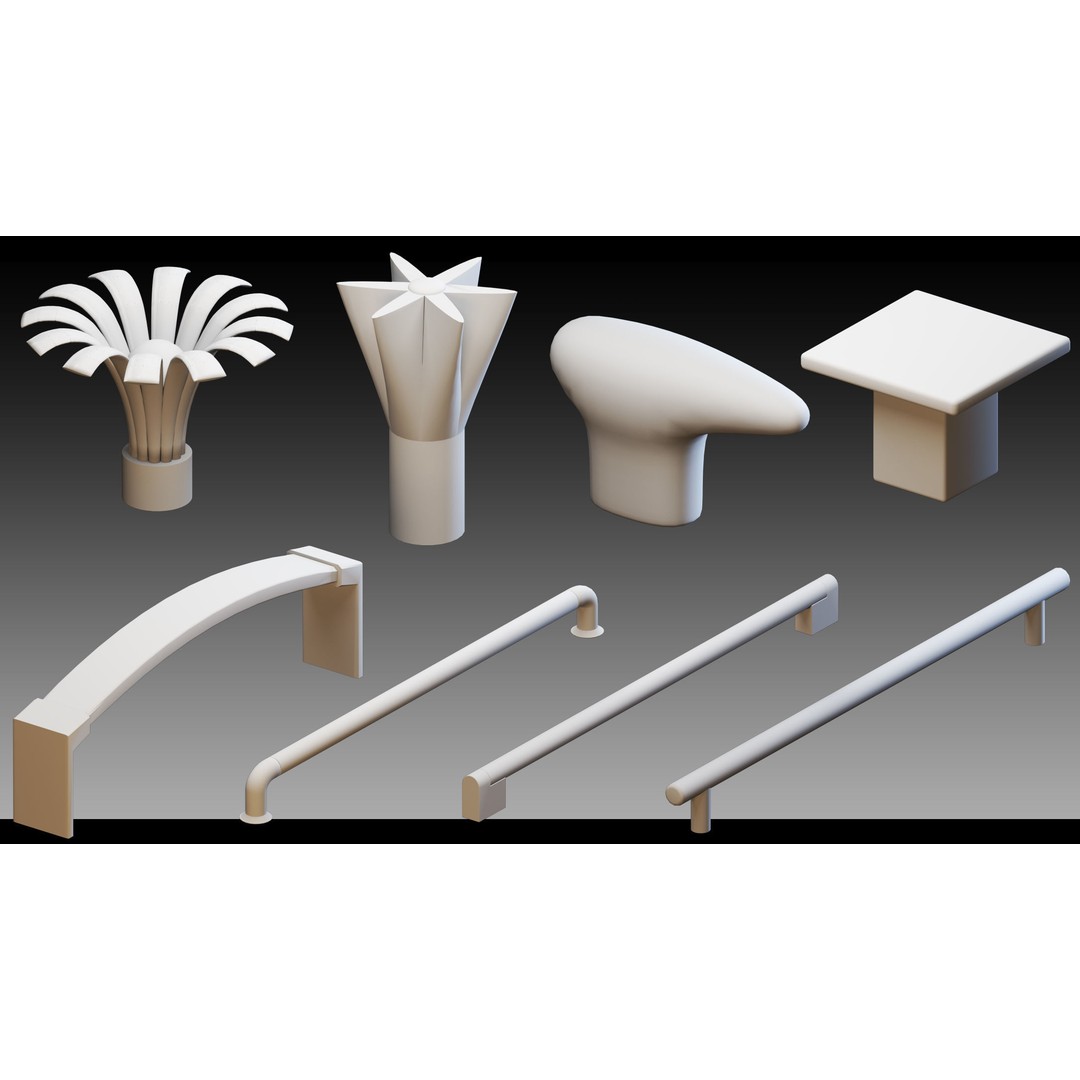 Cabinet Handles 3D Model – High Detail Polygon Mesh, FBX, OBJ - View 7