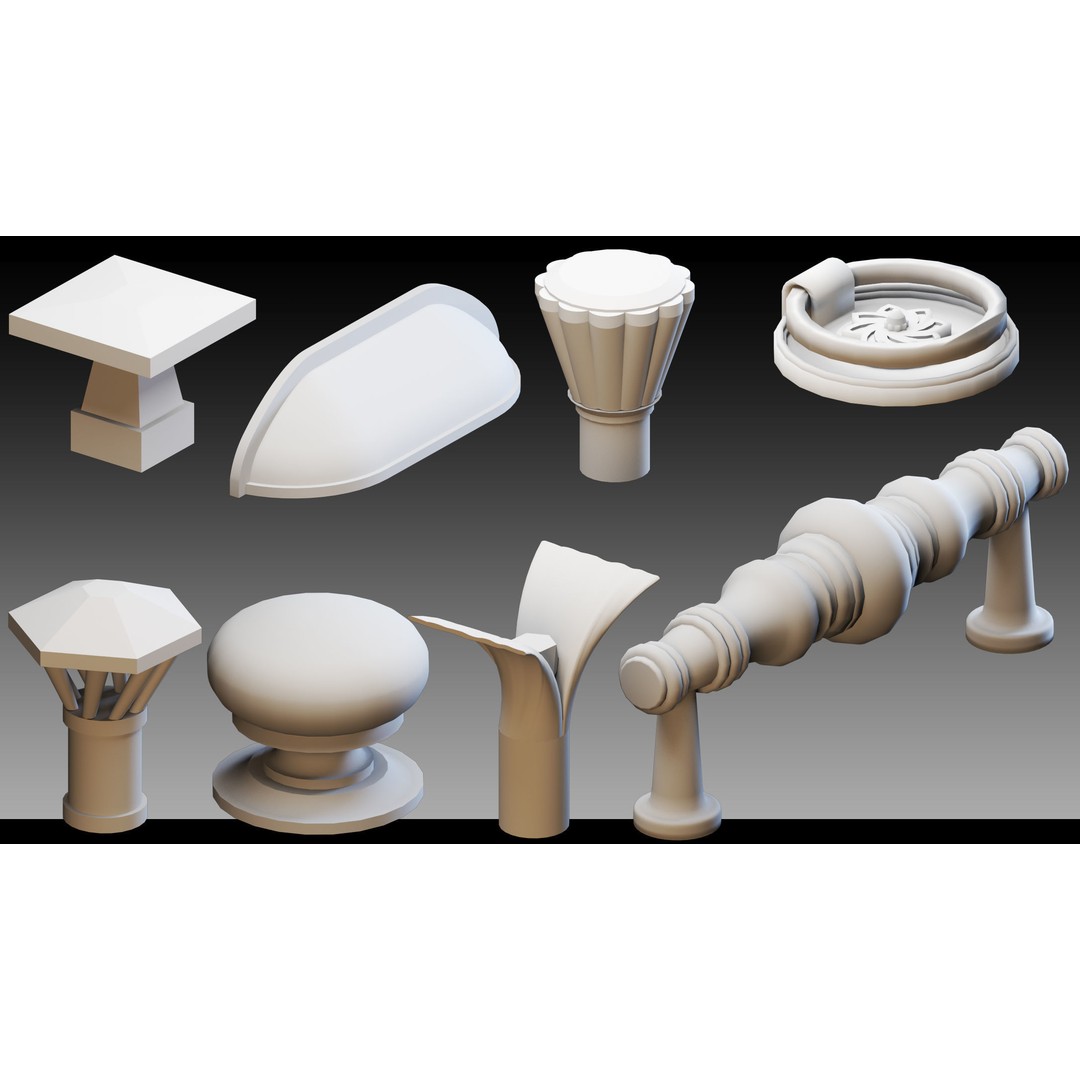 Cabinet Handles 3D Model – High Detail Polygon Mesh, FBX, OBJ - View 8