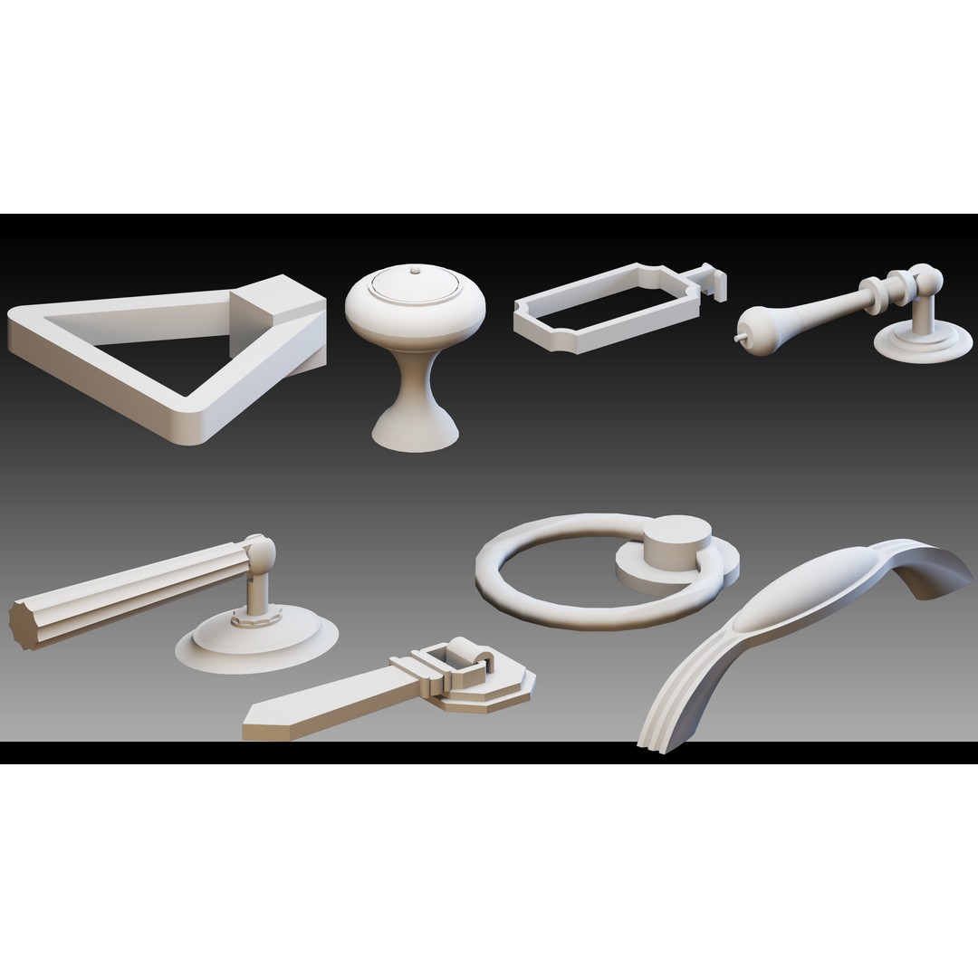 Cabinet Handles 3D Model – High Detail Polygon Mesh, FBX, OBJ - View 9