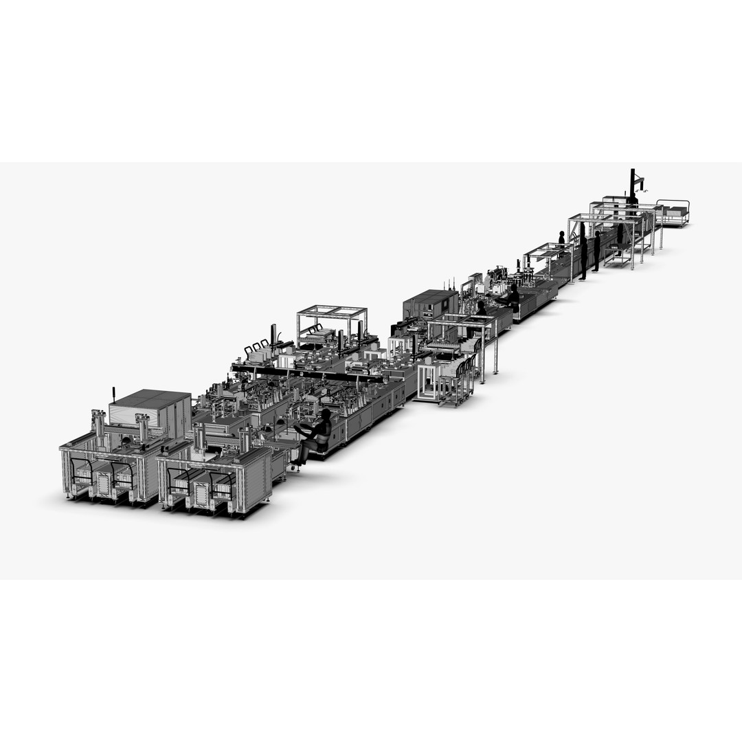 Automatic Soft Pack Battery Production Line 3D Model – Industrial Machinery, SolidWorks, OBJ, FBX