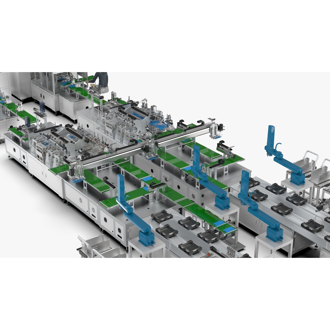 Automatic Soft Pack Battery Production Line 3D Model – Industrial Machinery, SolidWorks, OBJ, FBX - View 20