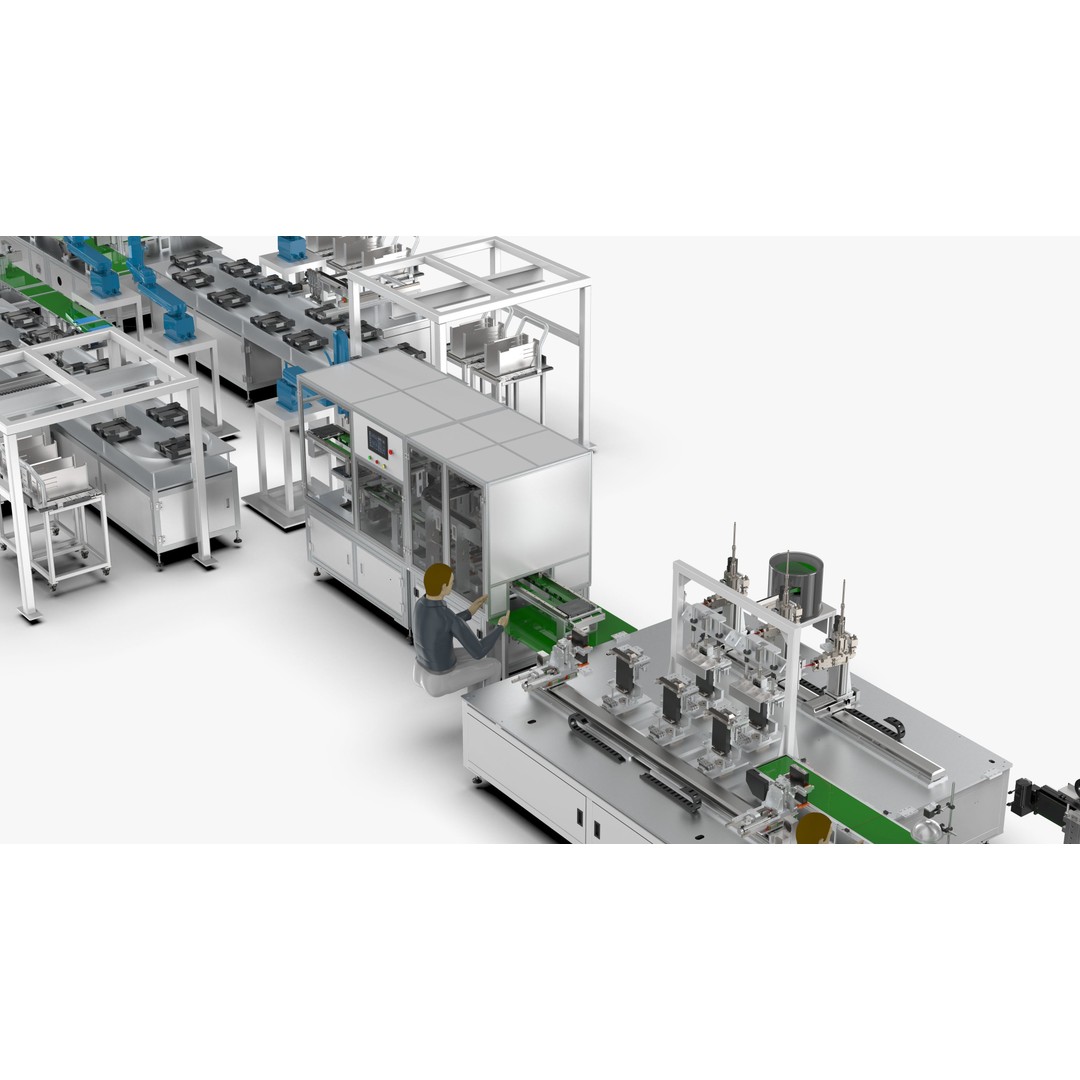 Automatic Soft Pack Battery Production Line 3D Model – Industrial Machinery, SolidWorks, OBJ, FBX - View 23