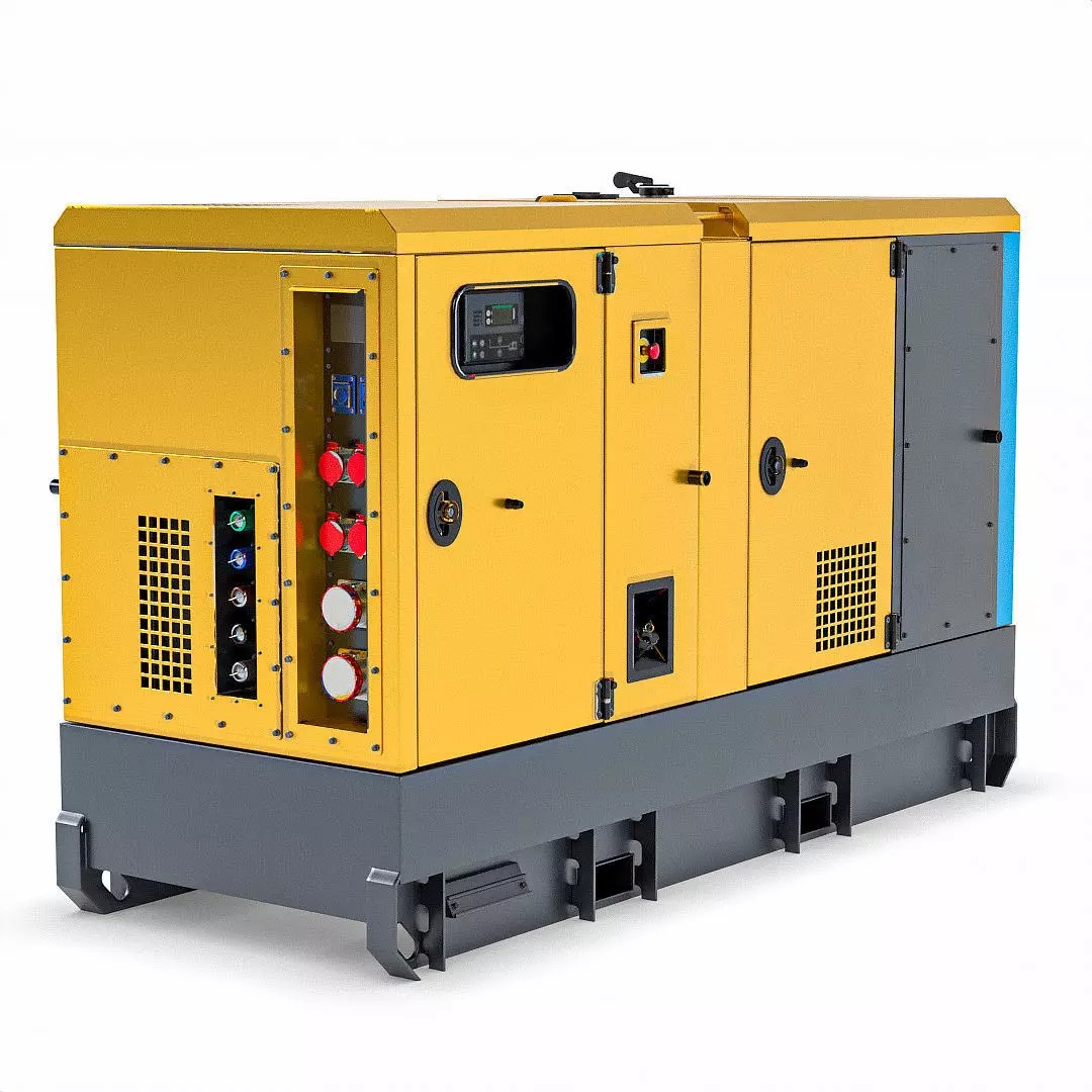 Industrial Diesel Generator 3D Model – PBR Textured, FBX, OBJ, Game-Ready - View 17