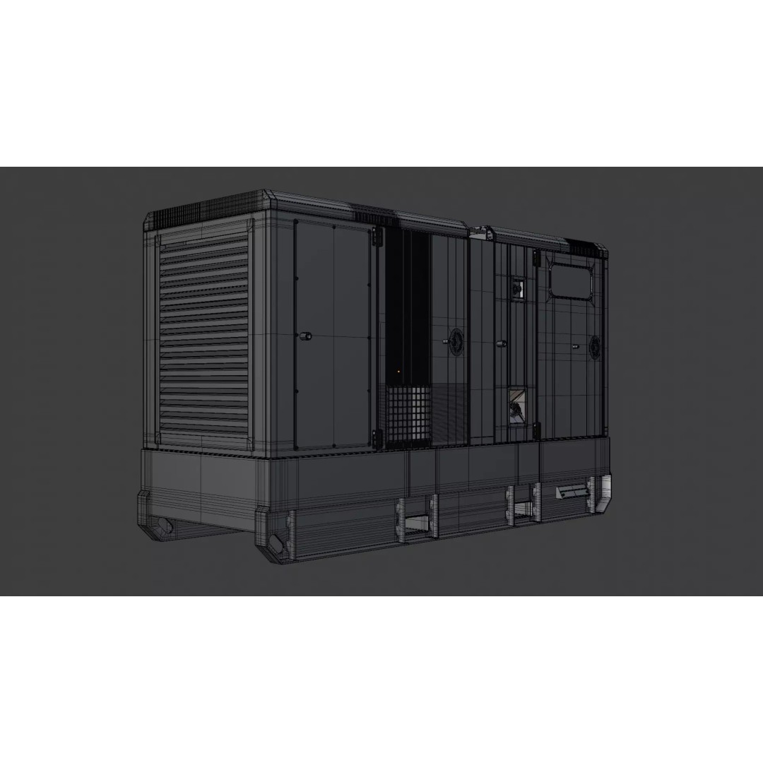 Industrial Diesel Generator 3D Model – PBR Textured, FBX, OBJ, Game-Ready - View 23