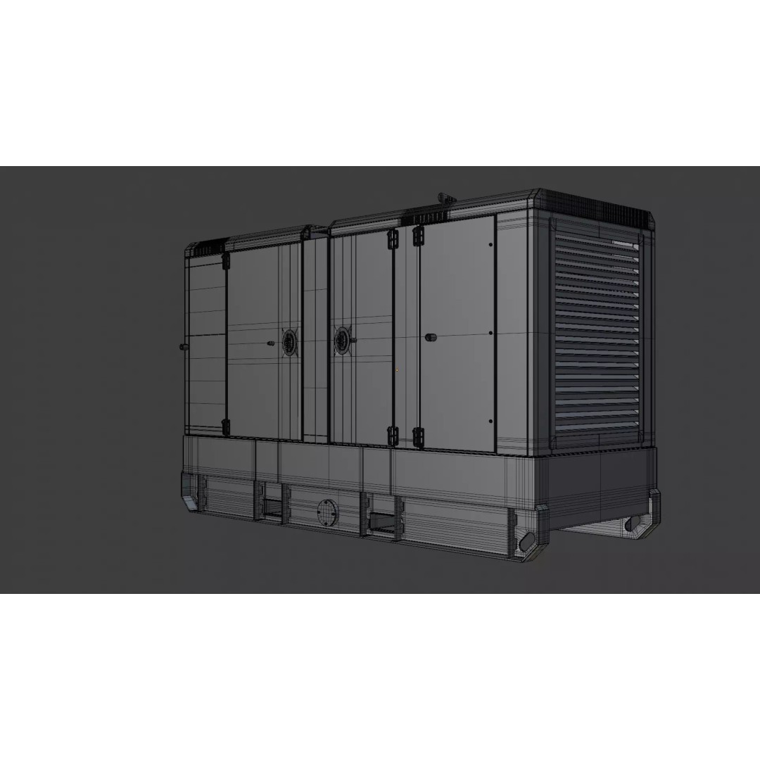 Industrial Diesel Generator 3D Model – PBR Textured, FBX, OBJ, Game-Ready - View 25