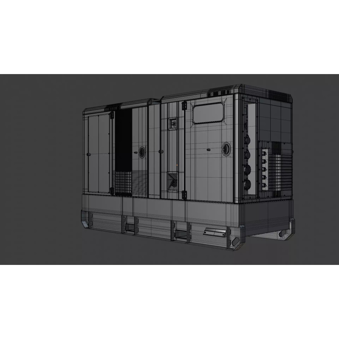 Industrial Diesel Generator 3D Model – PBR Textured, FBX, OBJ, Game-Ready - View 29