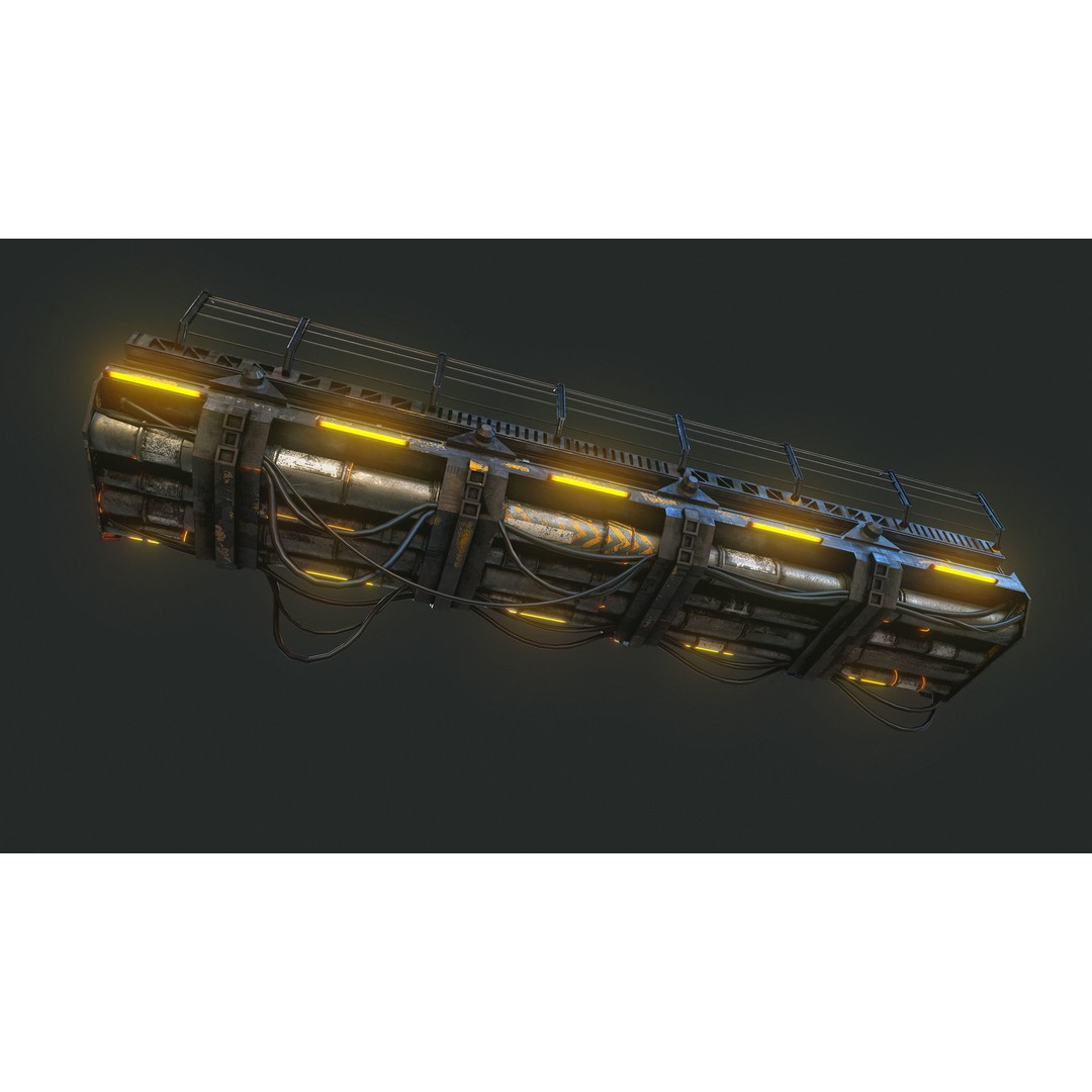 Modular Sci-Fi Bridge 3D Model – Low Poly Game Asset, PBR Textures - View 6