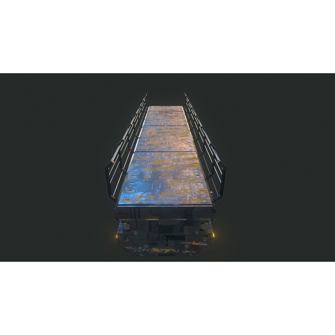 Modular Sci-Fi Bridge 3D Model – Low Poly Game Asset, PBR Textures - View 7