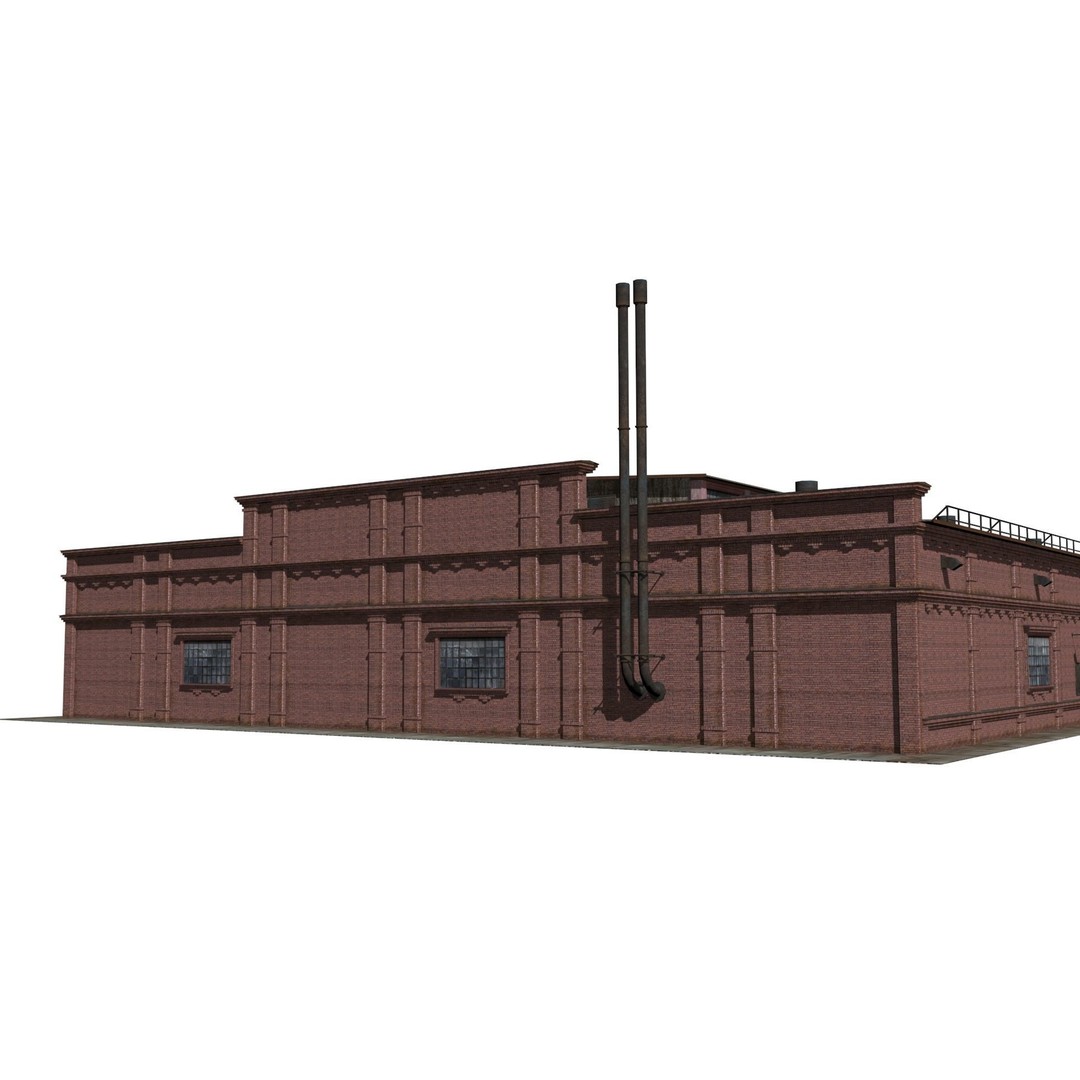 Railway Depot 3D Model – Low Poly Industrial Exterior, FBX, OBJ - View 11