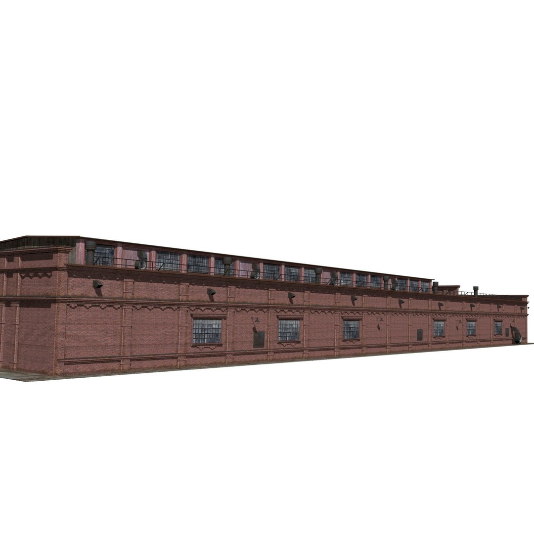 Railway Depot 3D Model – Low Poly Industrial Exterior, FBX, OBJ - View 12