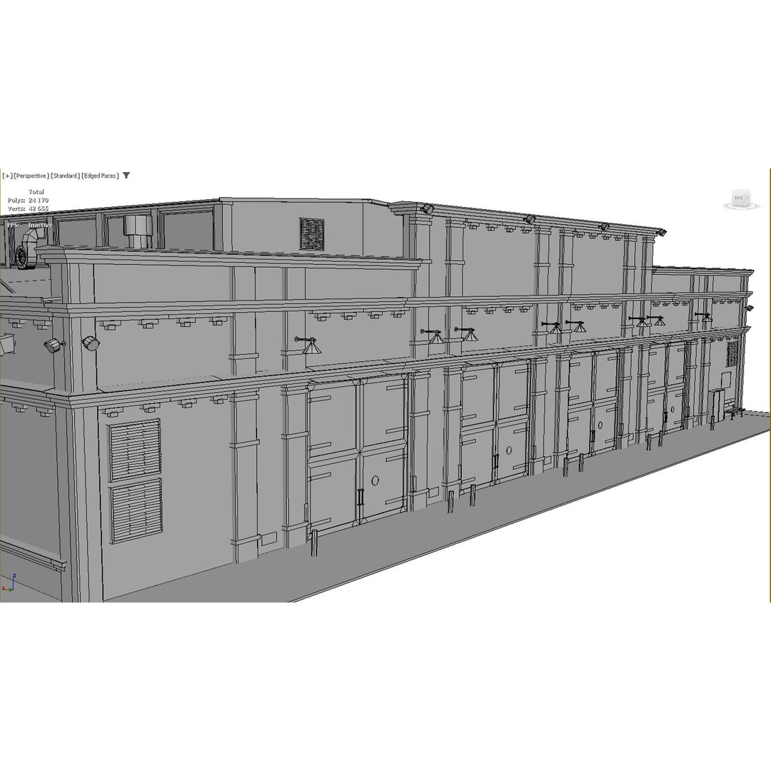 Railway Depot 3D Model – Low Poly Industrial Exterior, FBX, OBJ - View 17