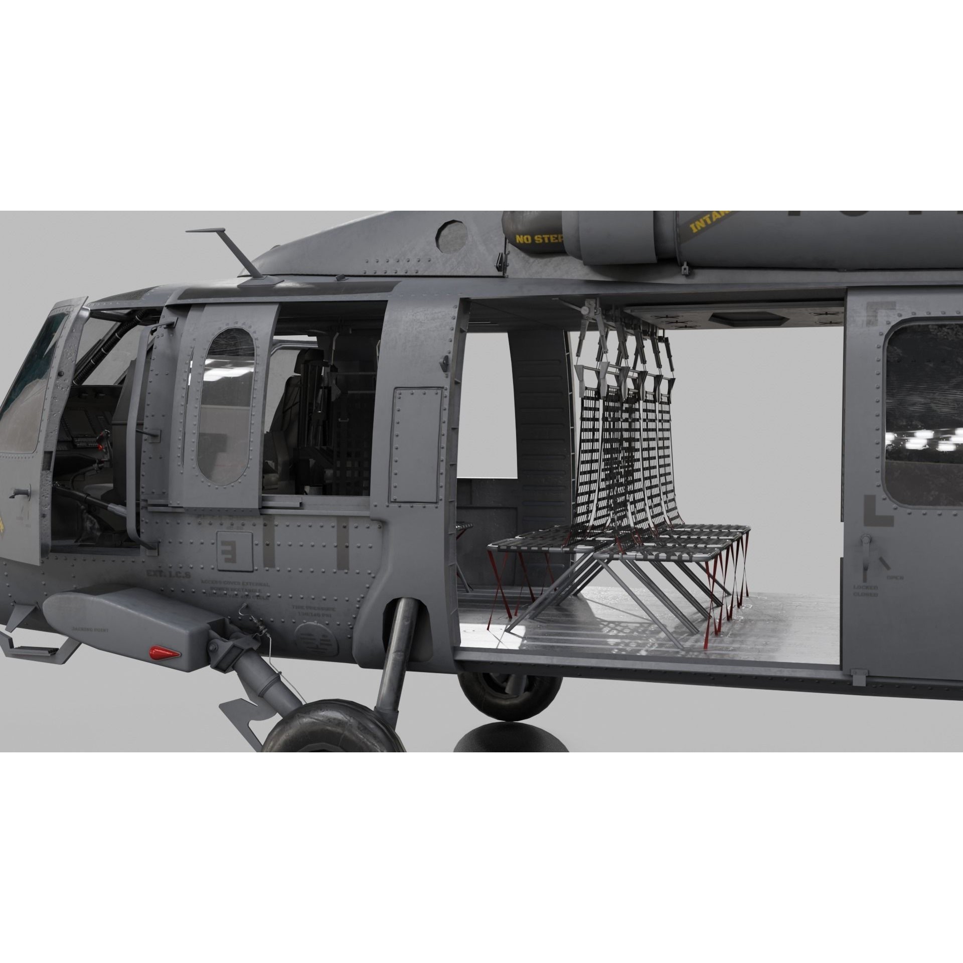 UH-60 Blackhawk Helicopter - Game-Ready 3D Model - View 10