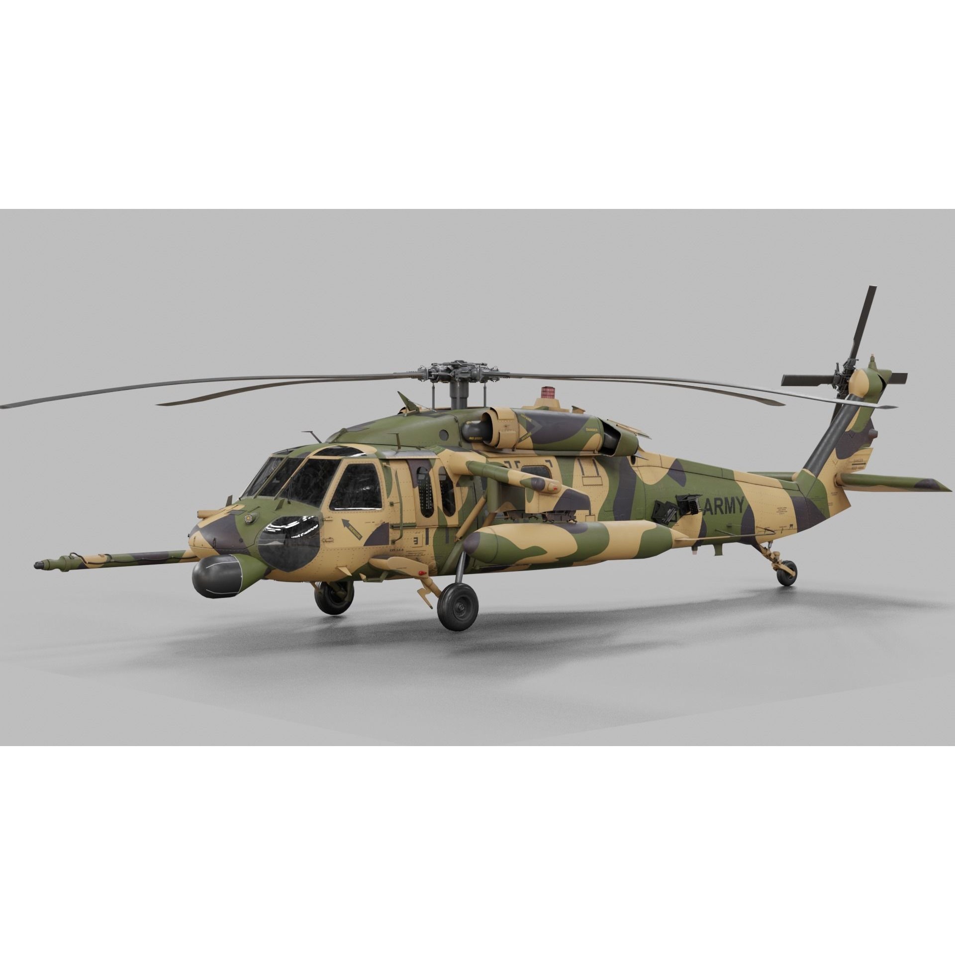 UH-60 Blackhawk Helicopter - Game-Ready 3D Model - View 30