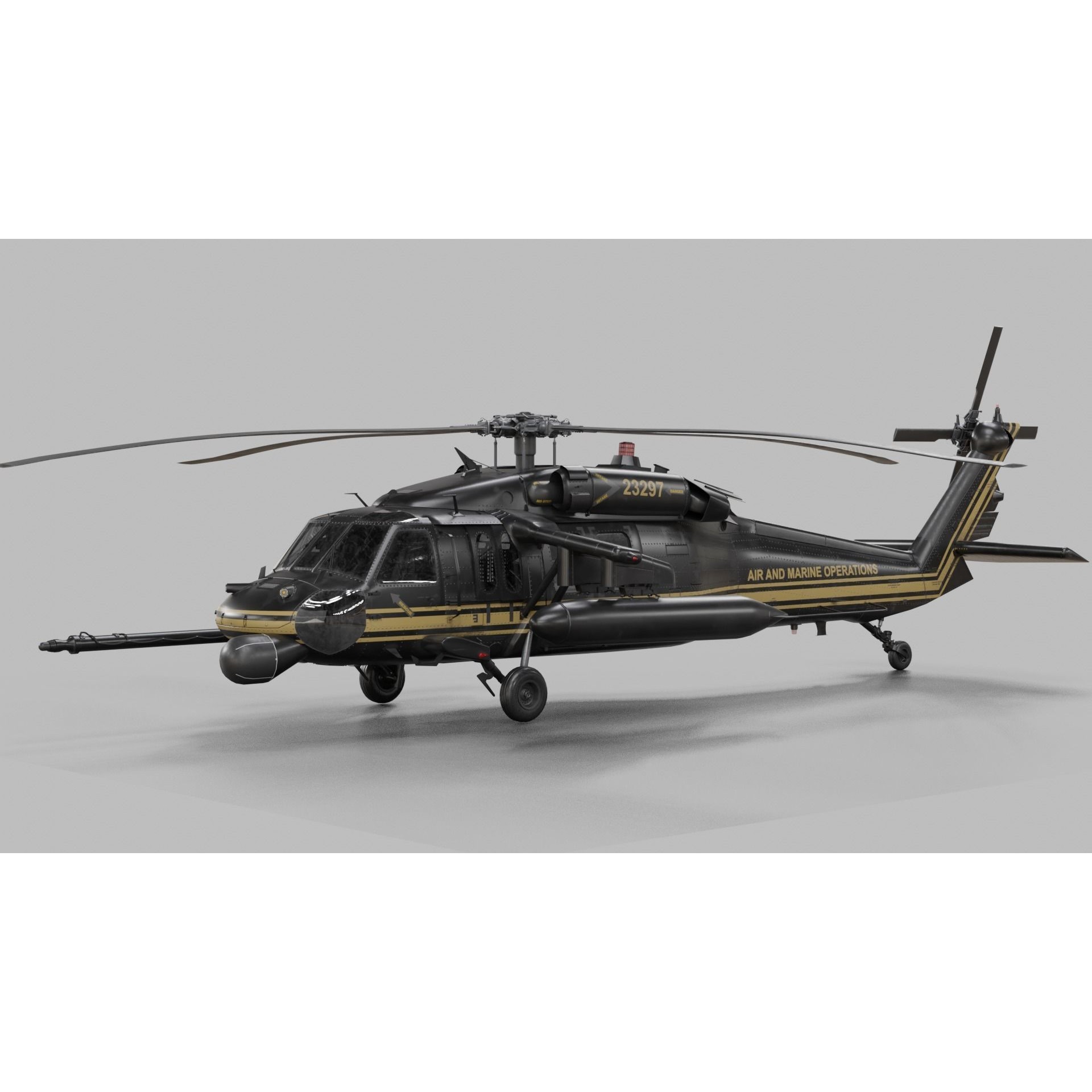 UH-60 Blackhawk Helicopter - Game-Ready 3D Model - View 31