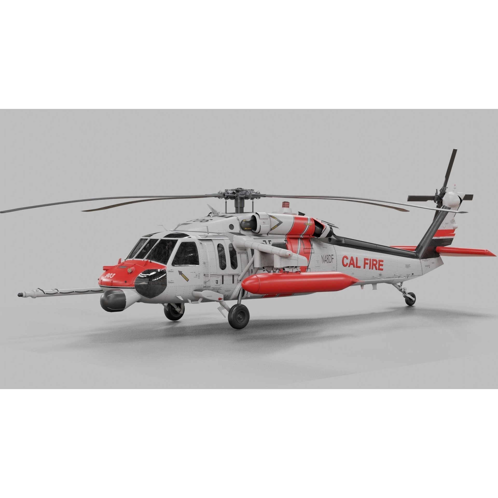 UH-60 Blackhawk Helicopter - Game-Ready 3D Model - View 32