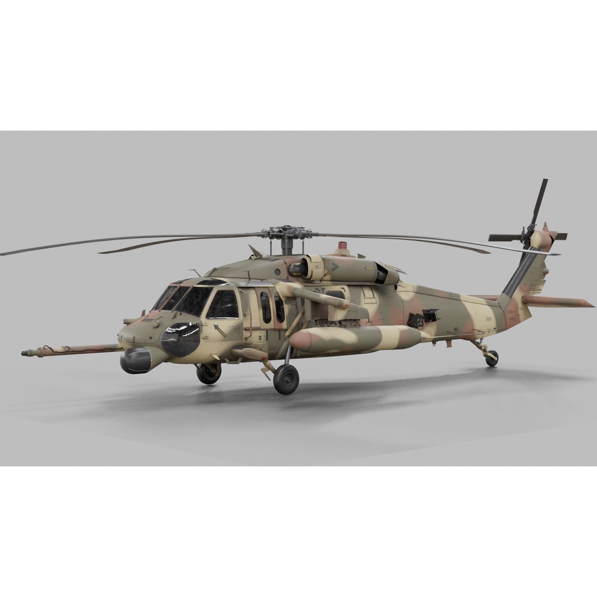 UH-60 Blackhawk Helicopter - Game-Ready 3D Model - View 33