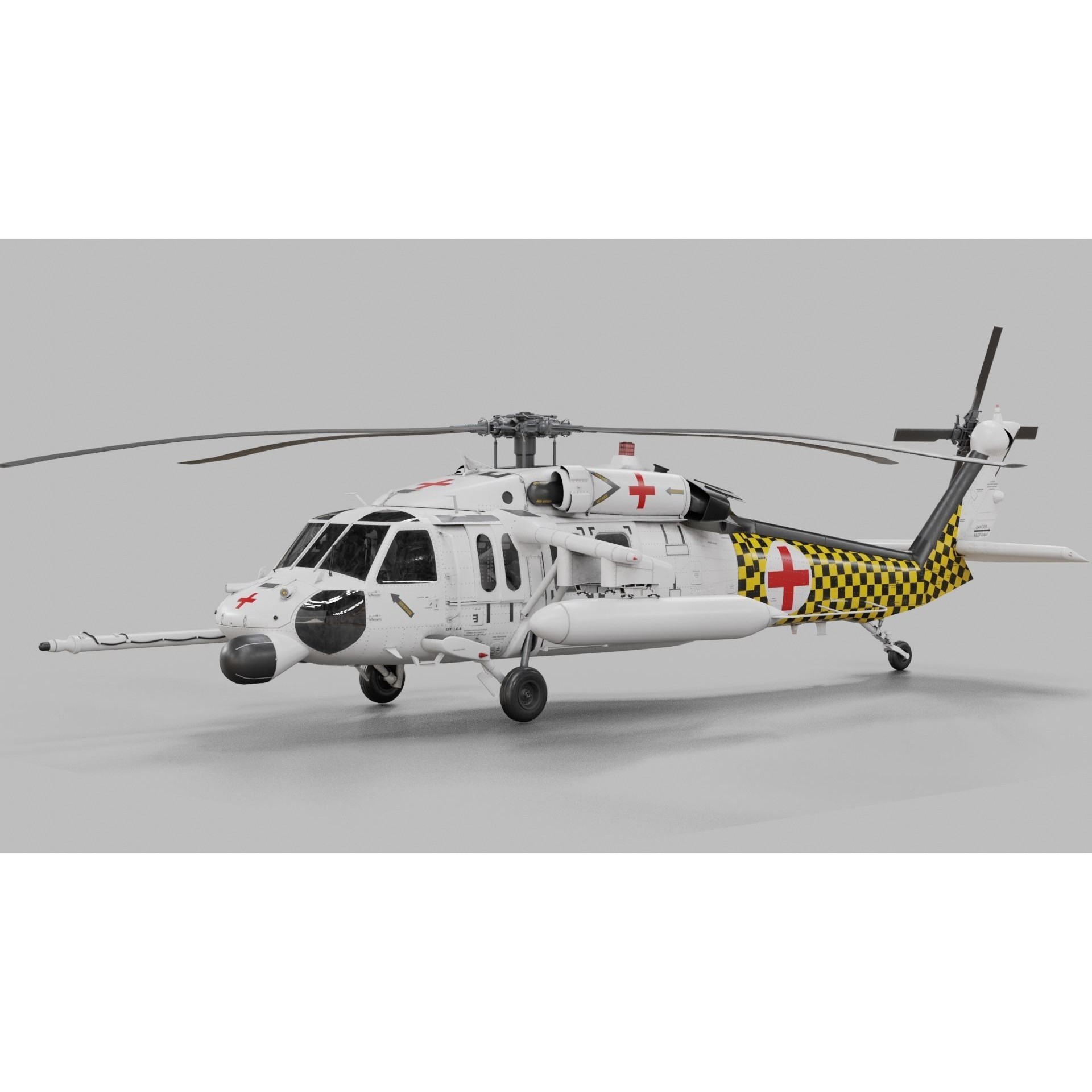 UH-60 Blackhawk Helicopter - Game-Ready 3D Model - View 34