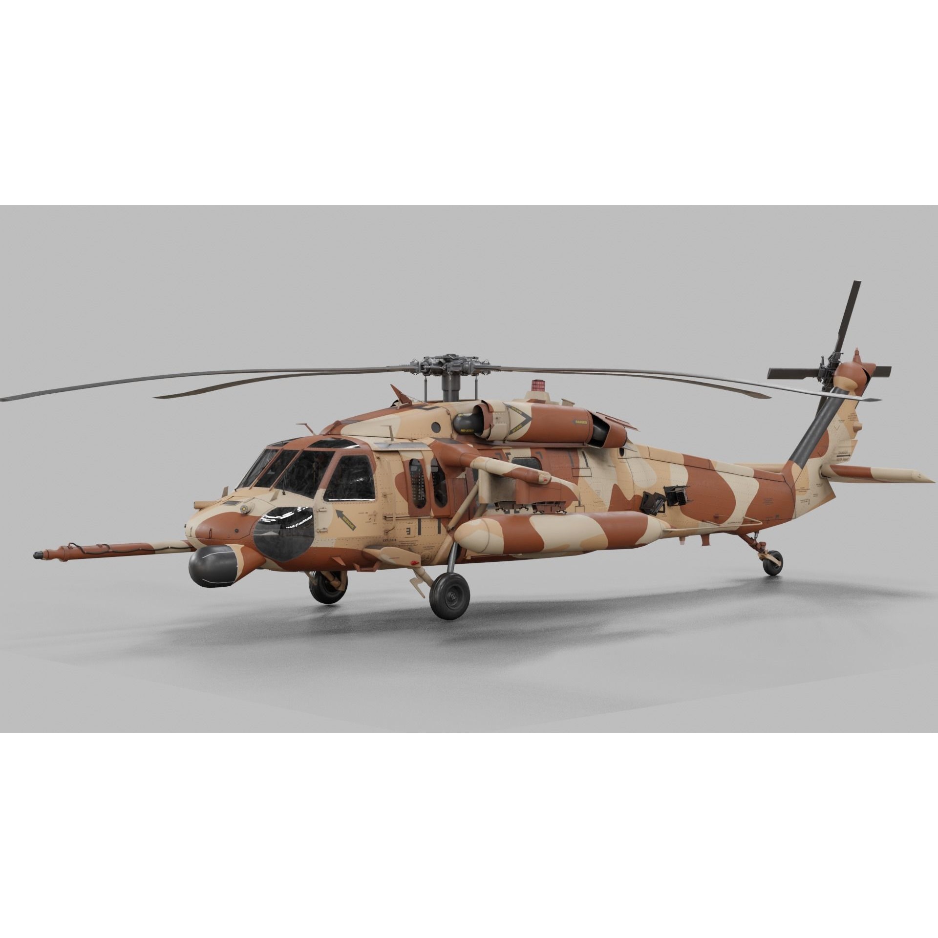UH-60 Blackhawk Helicopter - Game-Ready 3D Model - View 35