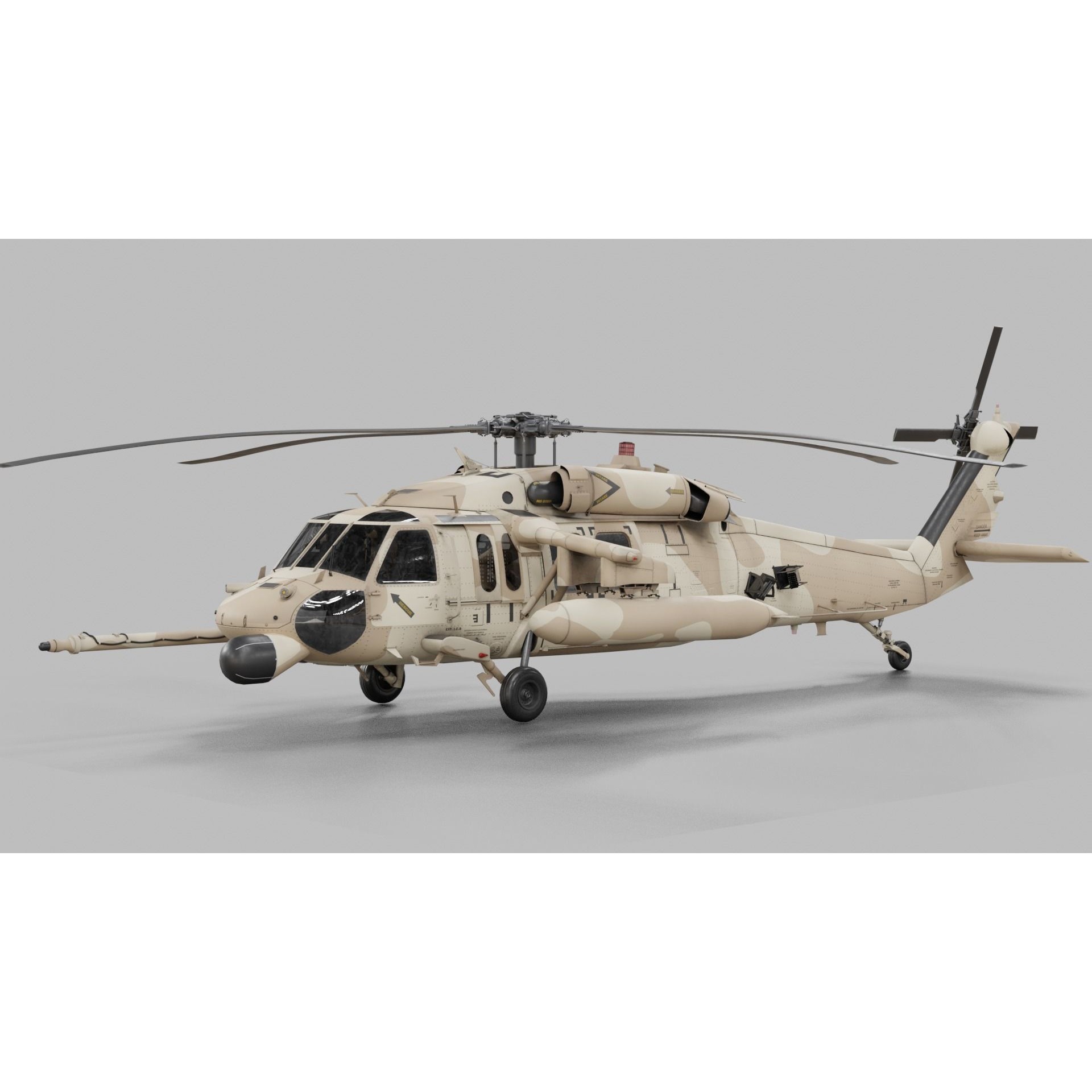 UH-60 Blackhawk Helicopter - Game-Ready 3D Model - View 37