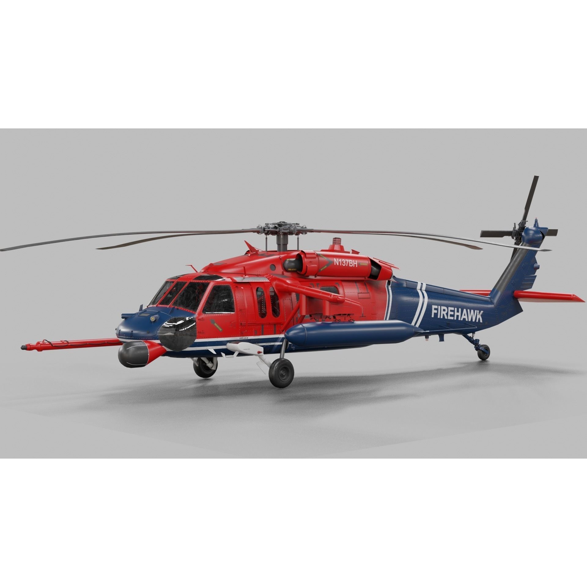 UH-60 Blackhawk Helicopter - Game-Ready 3D Model - View 39