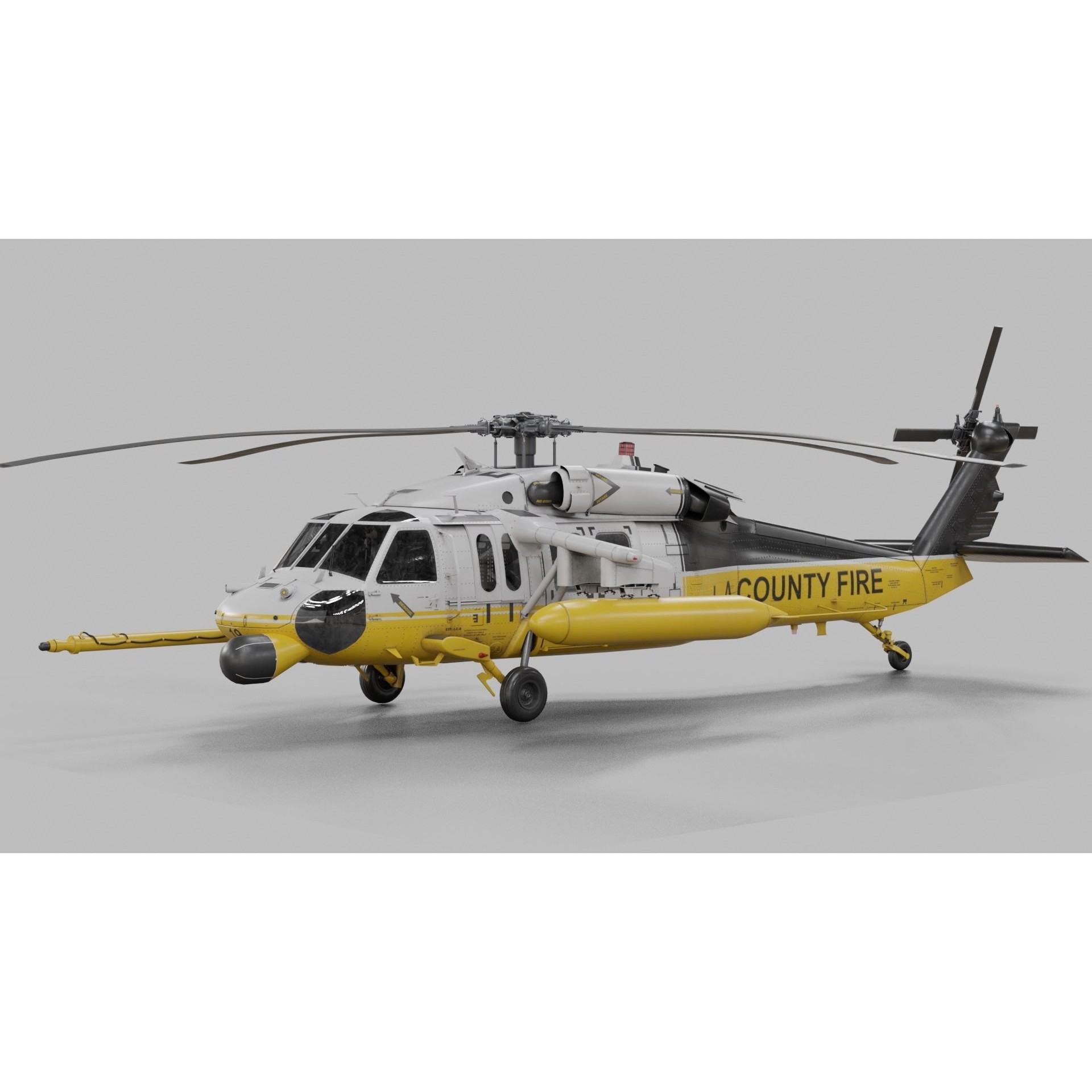 UH-60 Blackhawk Helicopter - Game-Ready 3D Model - View 41