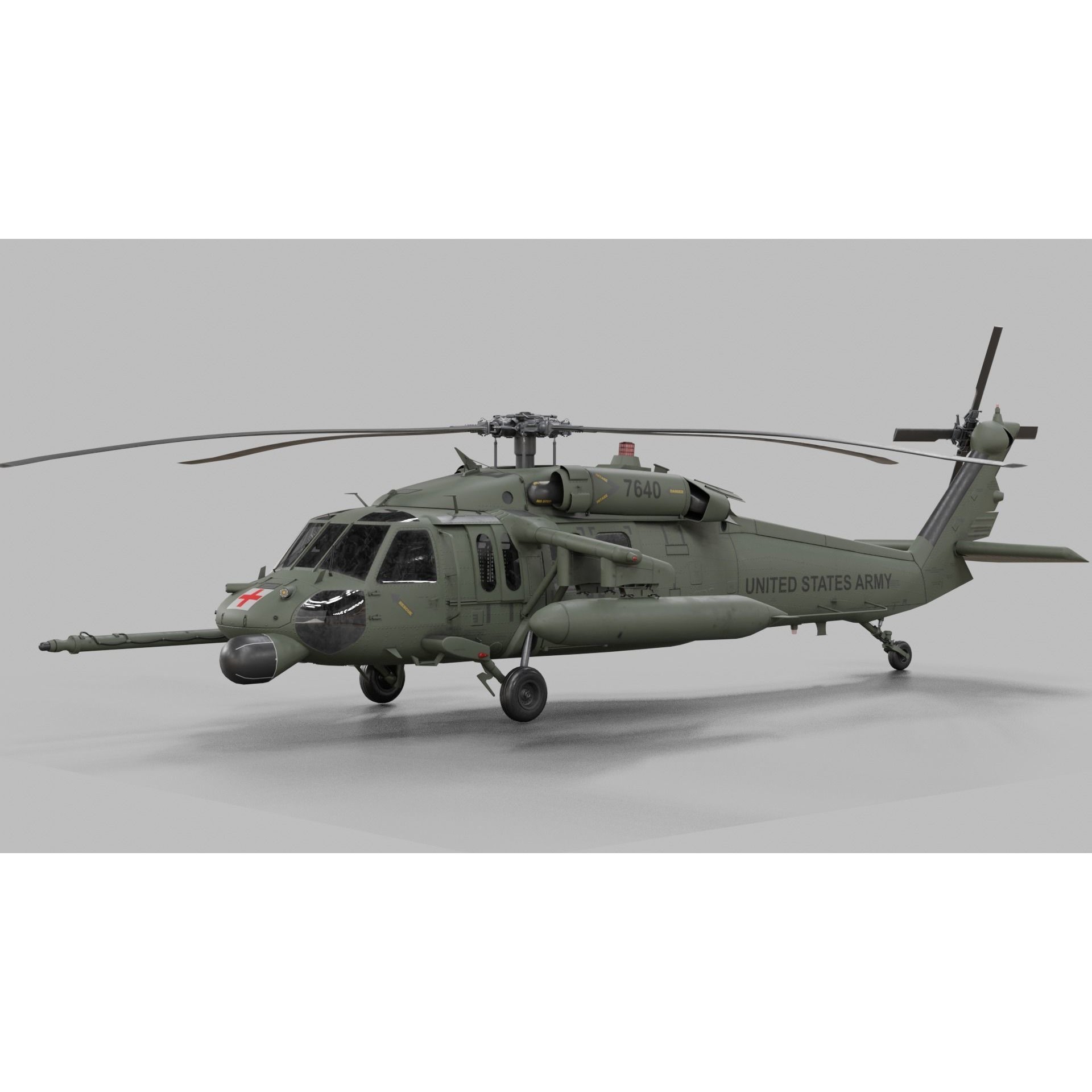 UH-60 Blackhawk Helicopter - Game-Ready 3D Model - View 42