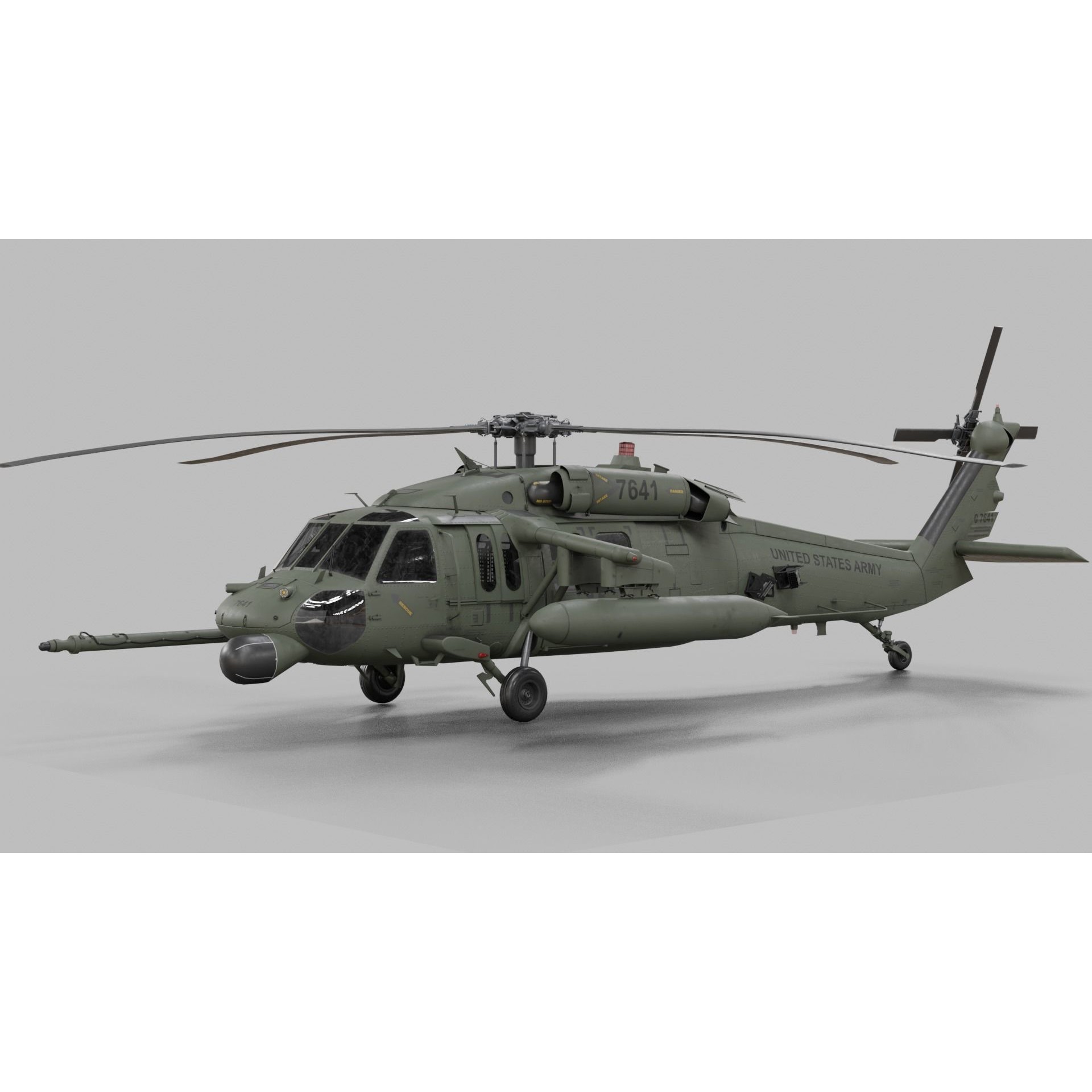 UH-60 Blackhawk Helicopter - Game-Ready 3D Model - View 45