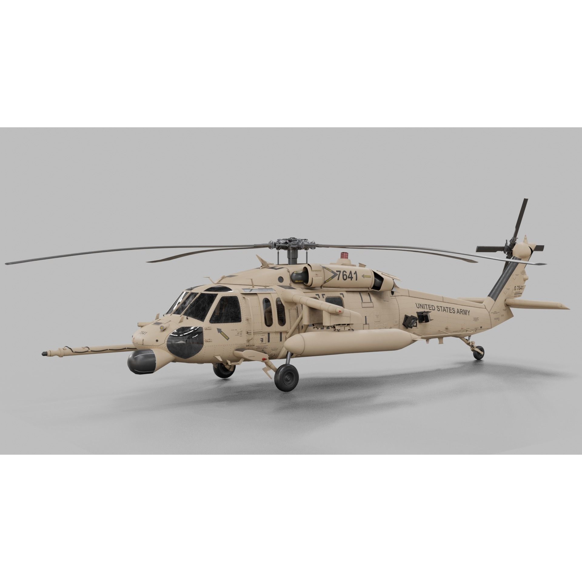 UH-60 Blackhawk Helicopter - Game-Ready 3D Model - View 46