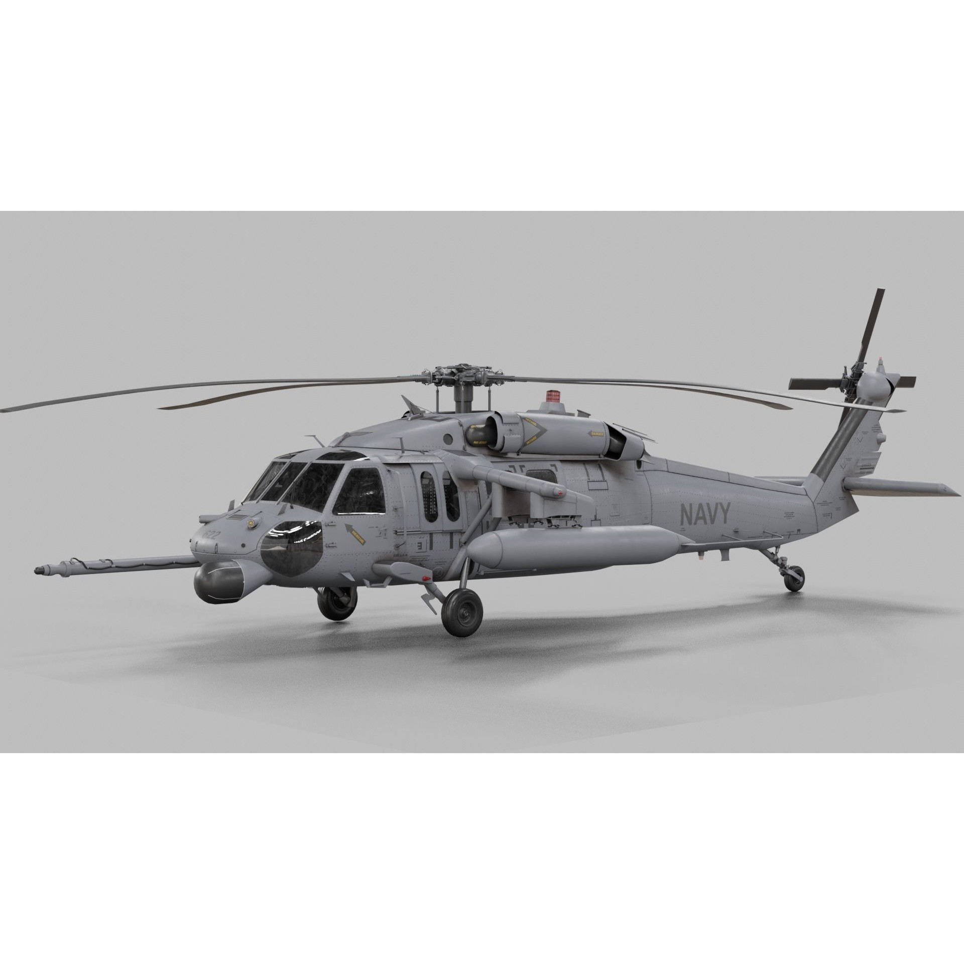 UH-60 Blackhawk Helicopter - Game-Ready 3D Model - View 47