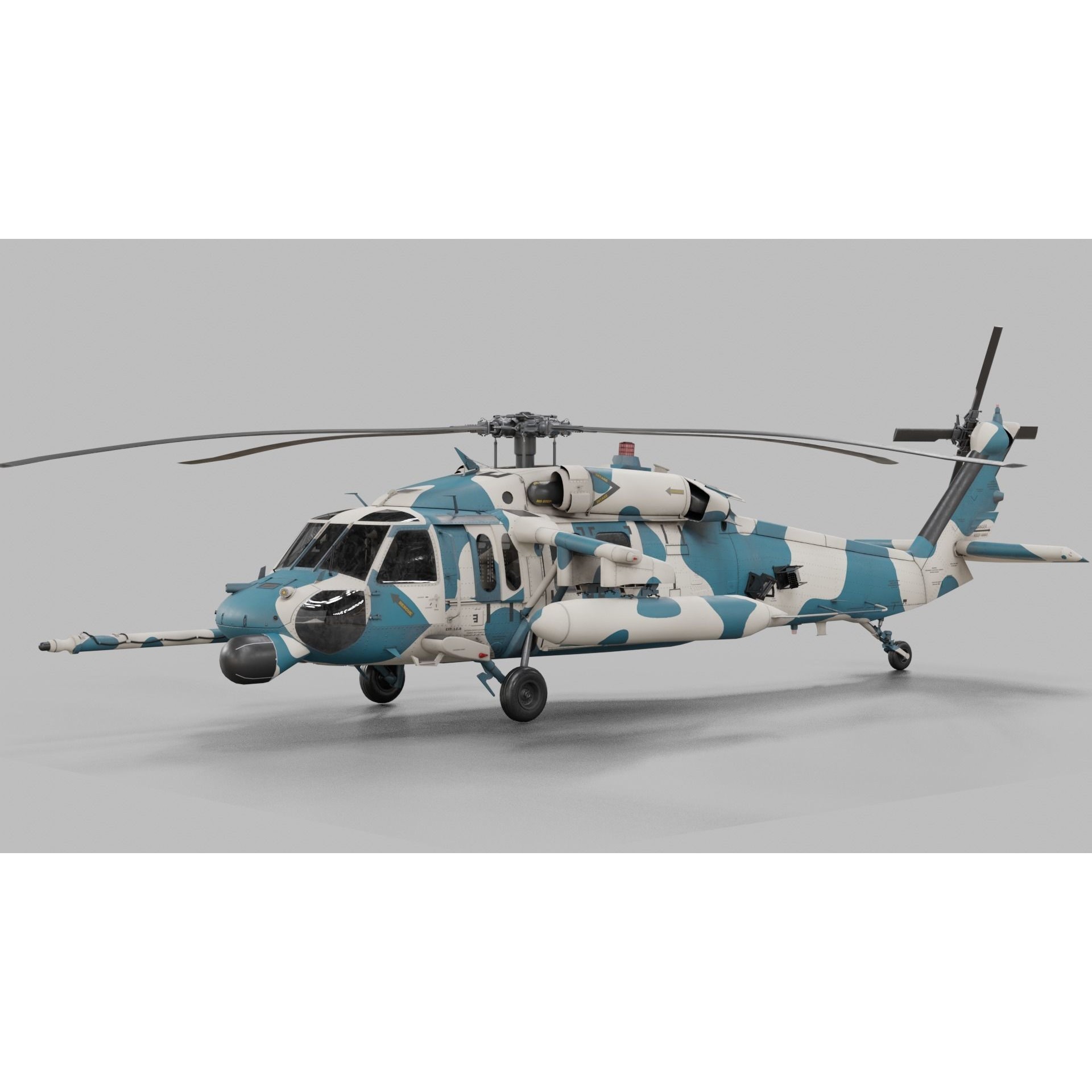 UH-60 Blackhawk Helicopter - Game-Ready 3D Model - View 49