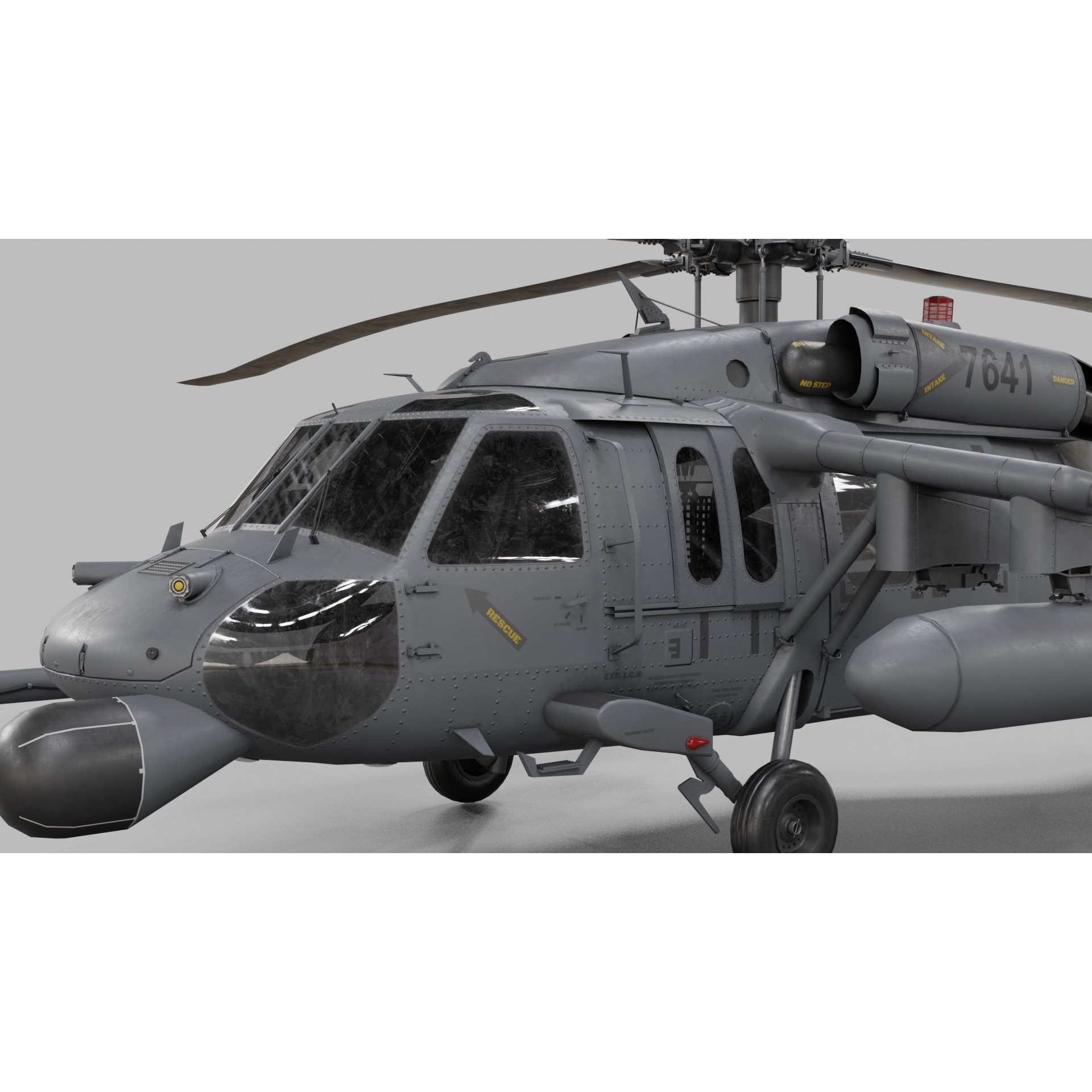 UH-60 Blackhawk Helicopter - Game-Ready 3D Model - View 5