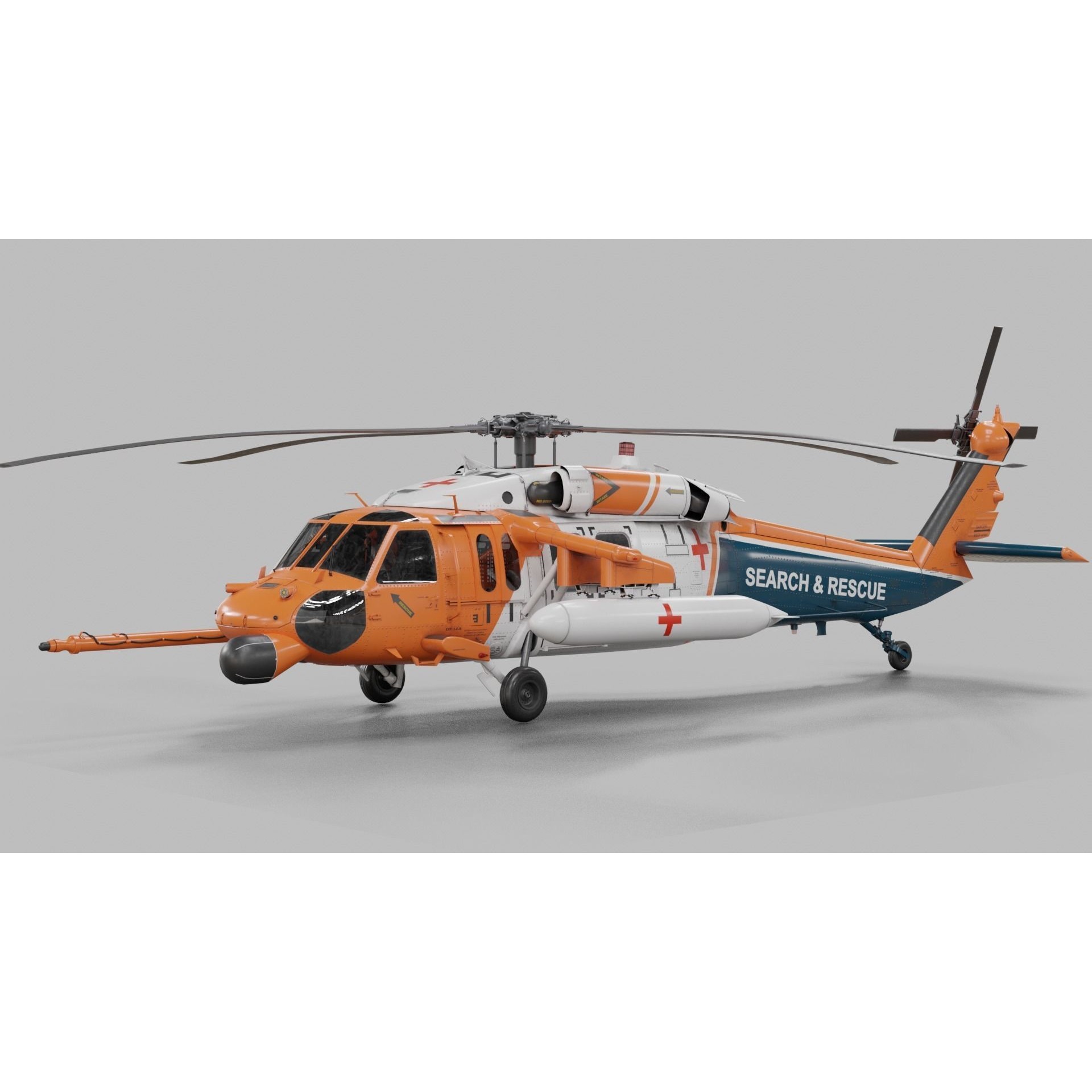 UH-60 Blackhawk Helicopter - Game-Ready 3D Model - View 50