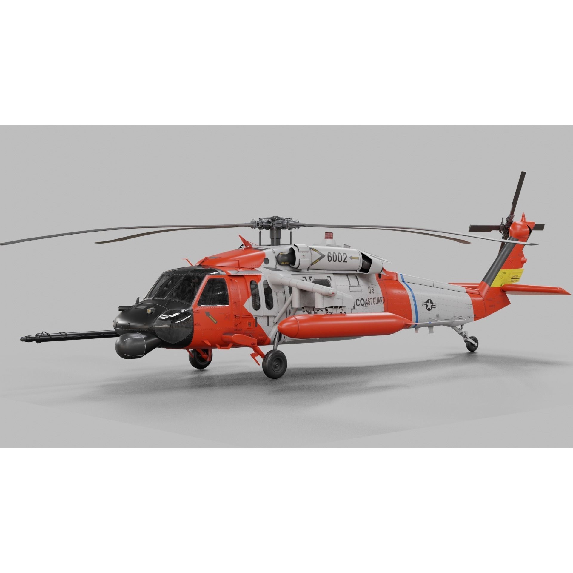 UH-60 Blackhawk Helicopter - Game-Ready 3D Model - View 52