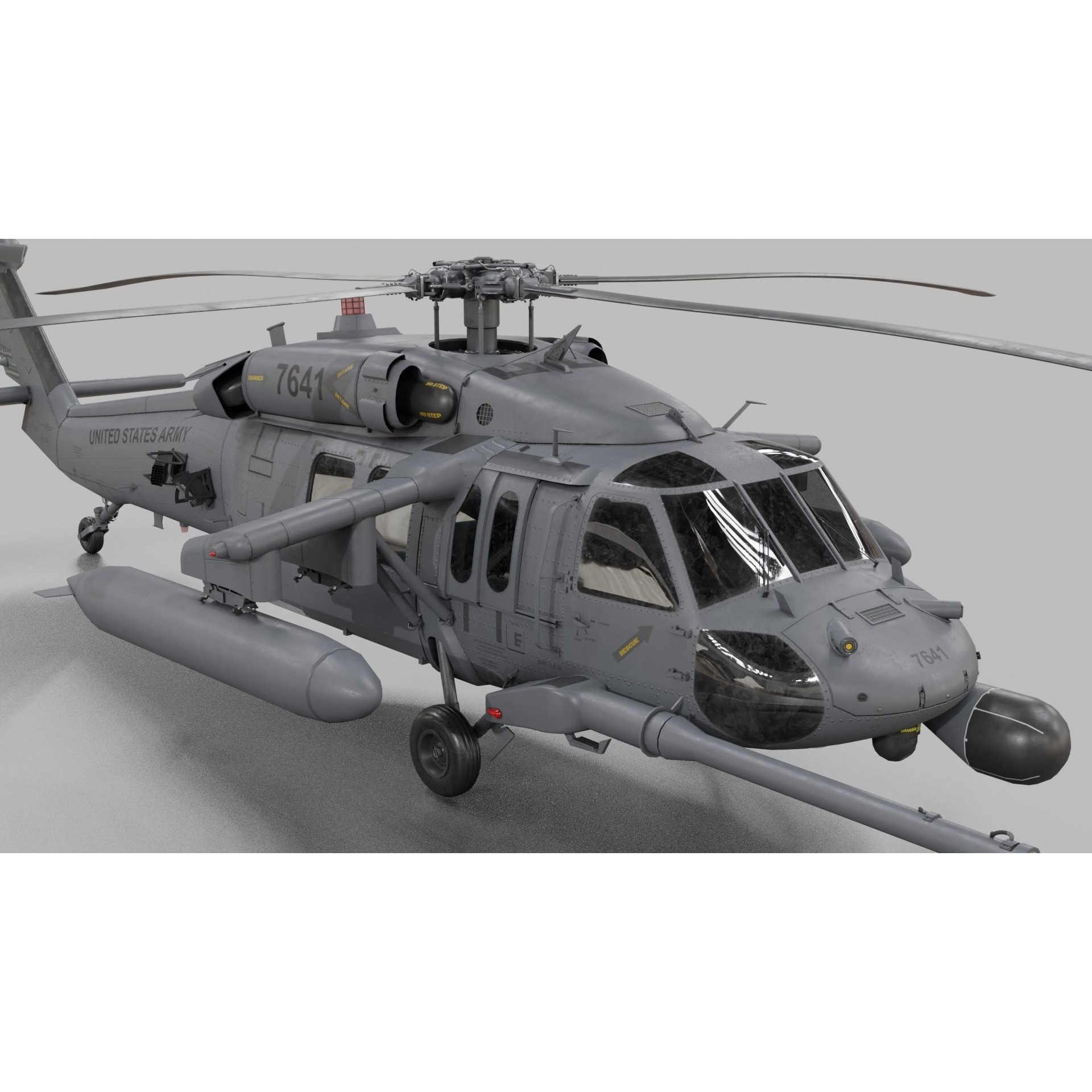 UH-60 Blackhawk Helicopter - Game-Ready 3D Model - View 6