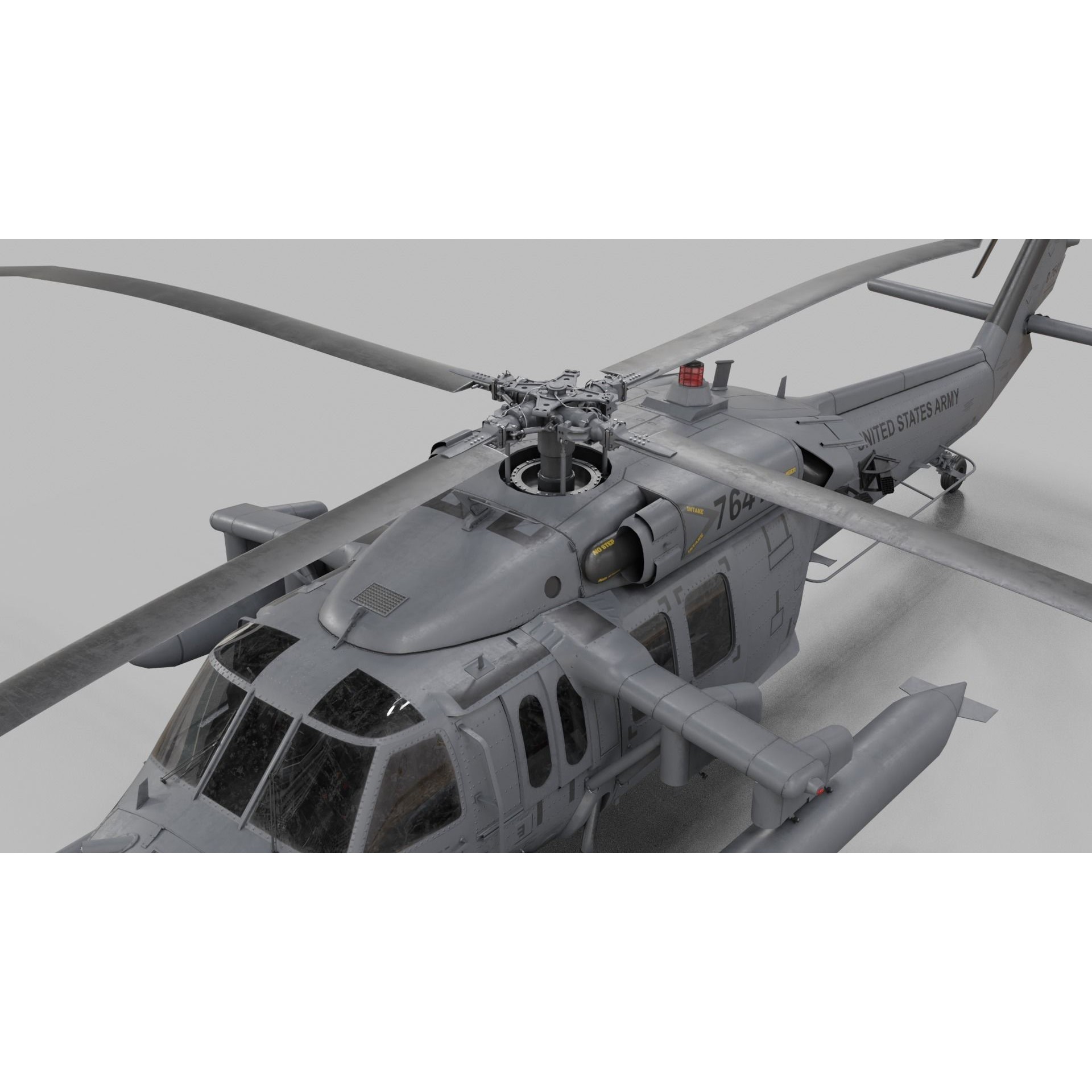 UH-60 Blackhawk Helicopter - Game-Ready 3D Model - View 7