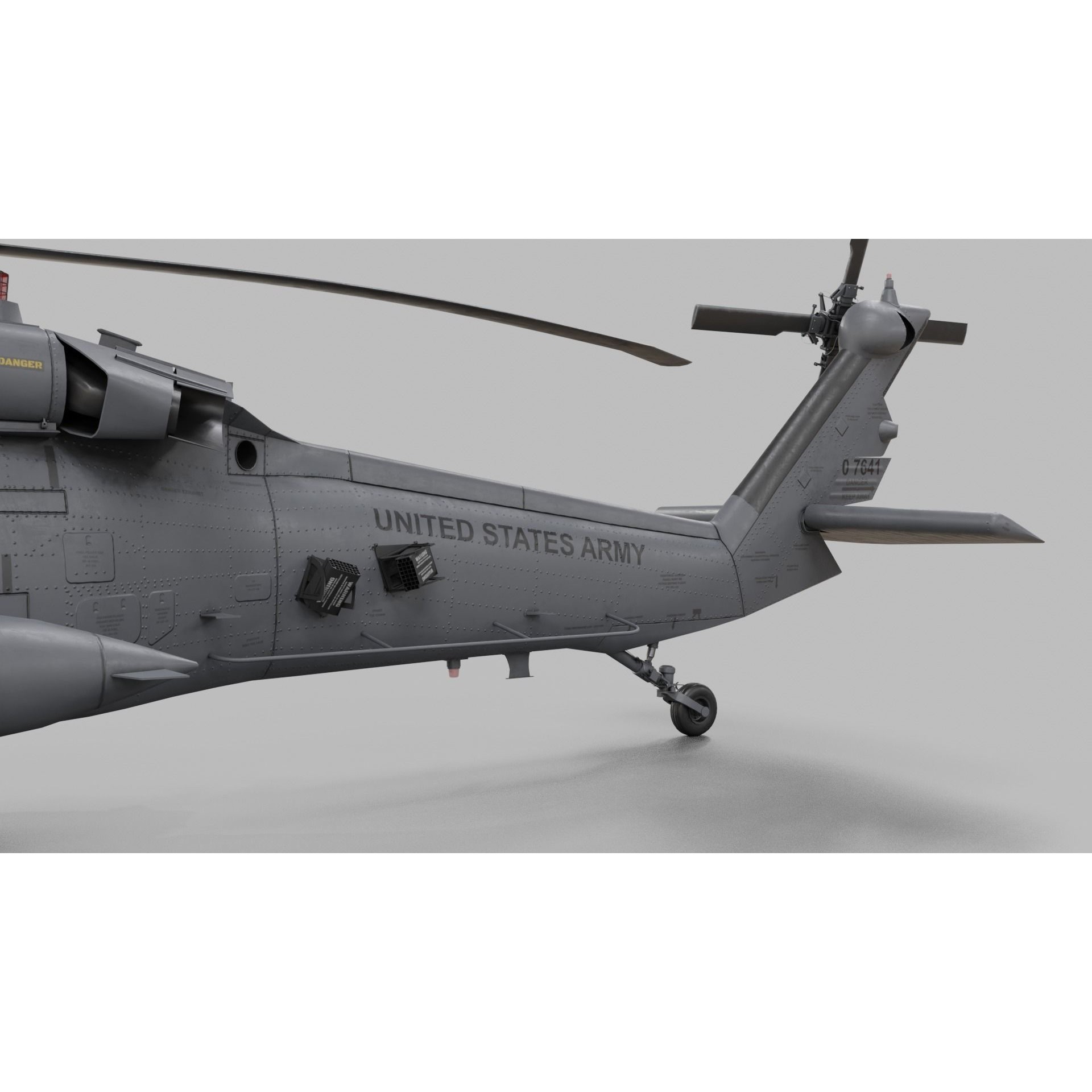 UH-60 Blackhawk Helicopter - Game-Ready 3D Model - View 8