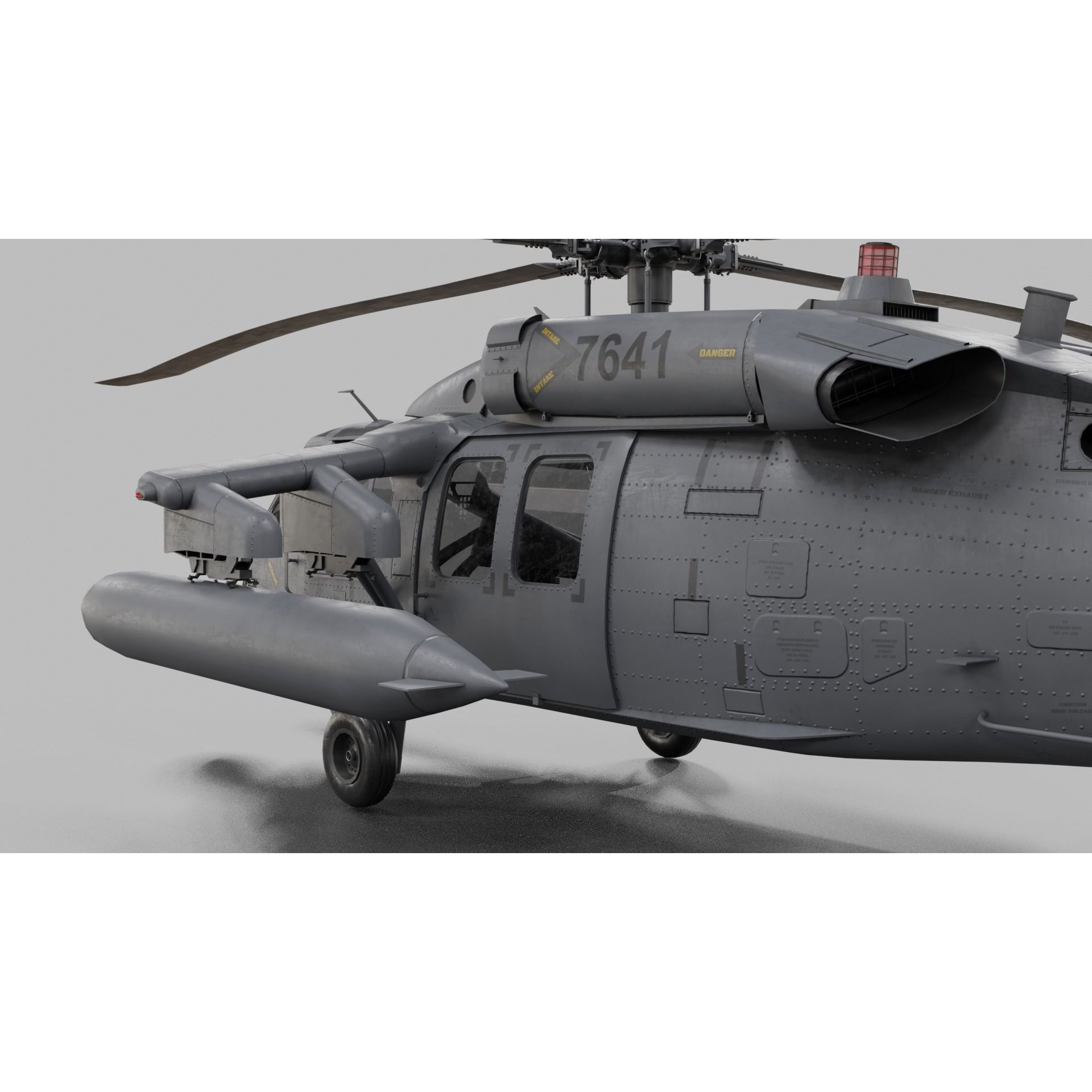 UH-60 Blackhawk Helicopter - Game-Ready 3D Model - View 9