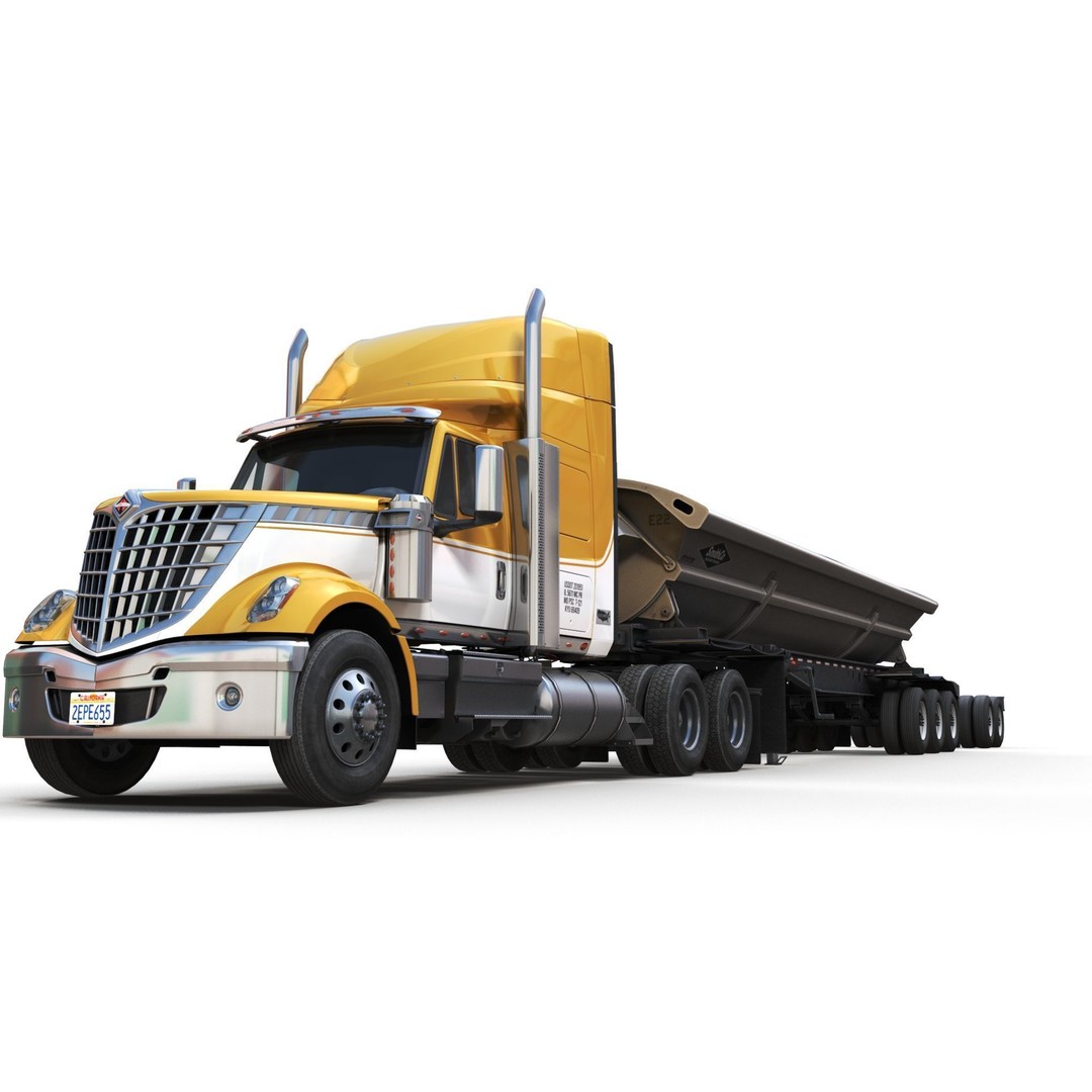 International LoneStar Sidedump 3D Model – Low Poly Game Ready Truck, FBX - View 10